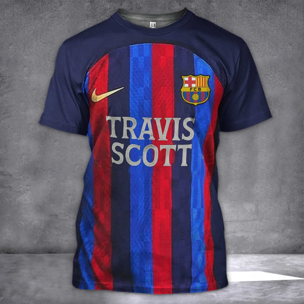 Travis Scott x FC Barcelona's T-Shirt For Fans Gift Ideas For Son