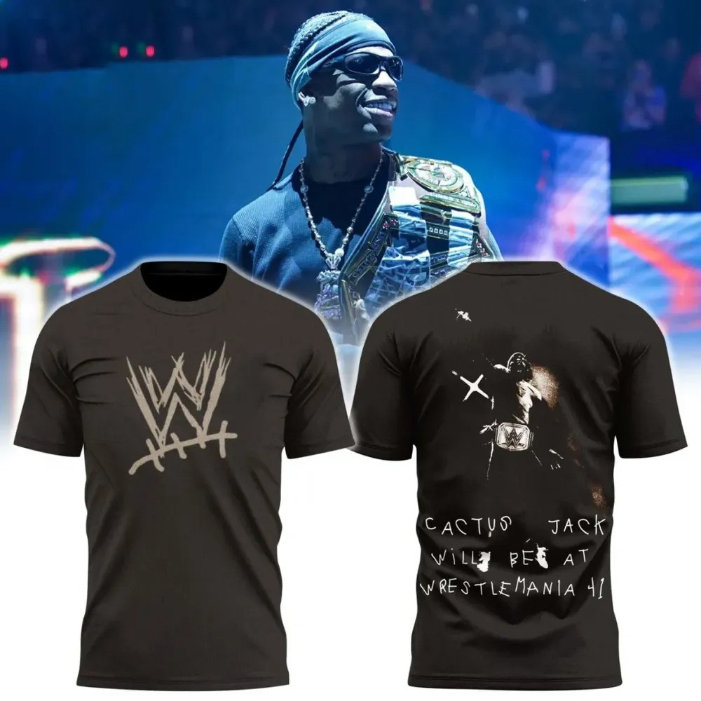 Travis Scott x WWE WrestleMania 41 Limited Edition T-Shirt Music Lover Gift Ideas For Him