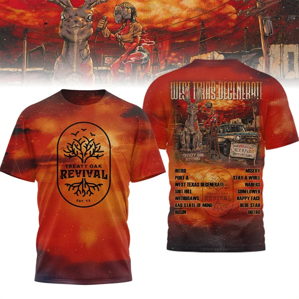 Treaty Oak Revival Merch West Texas Degenerate 2025 Shirt Gifts For Rock Music Lovers Treaty Oak Revival Merch West Texas Degenerate 2025 Shirt Gifts For Rock Music Lovers