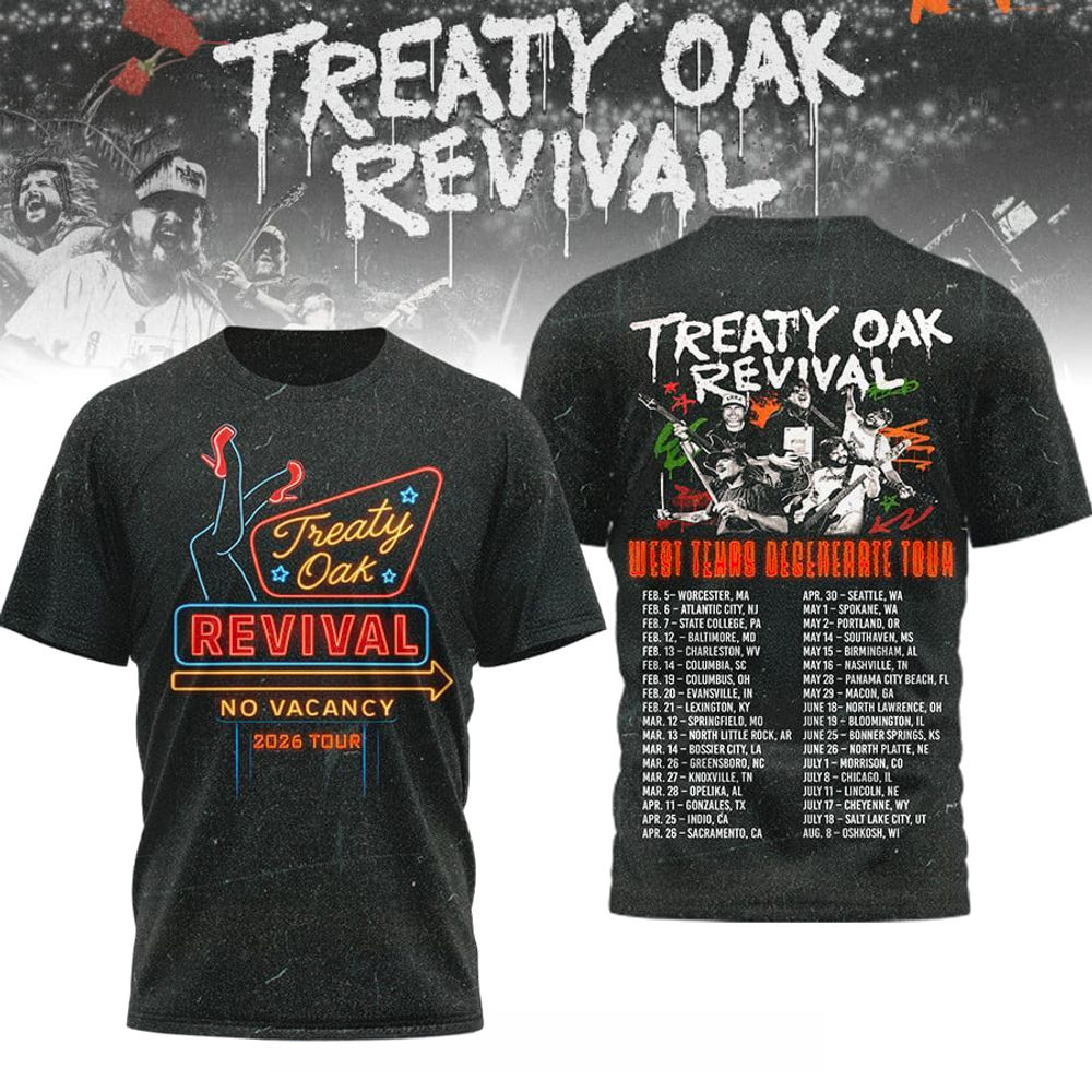 Treaty Oak Revival West Texas Degenerate Tour 2026 T-Shirt Treaty Oak Revival Merch Fans Gifts