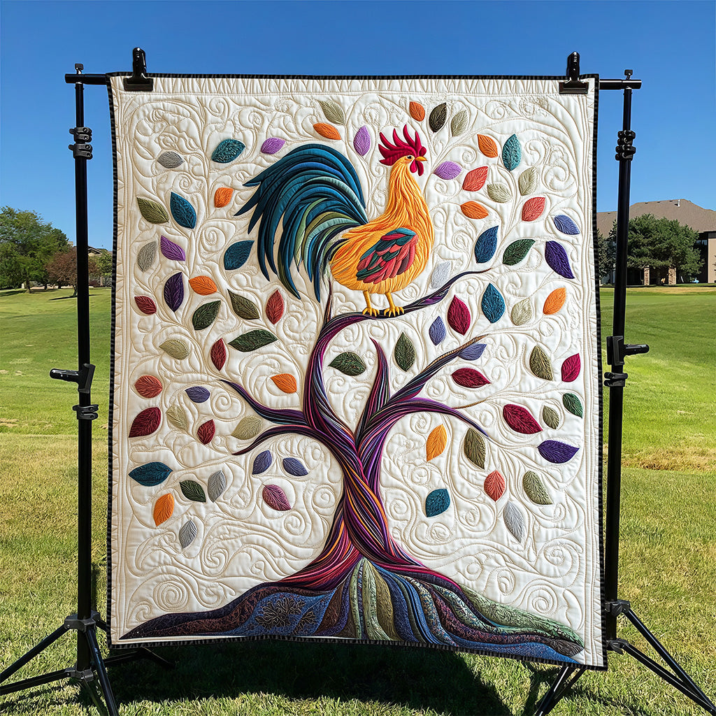 Tree of Chicken Quilted Blanket Nice Throw BlanketGifts For Chicken Lovers