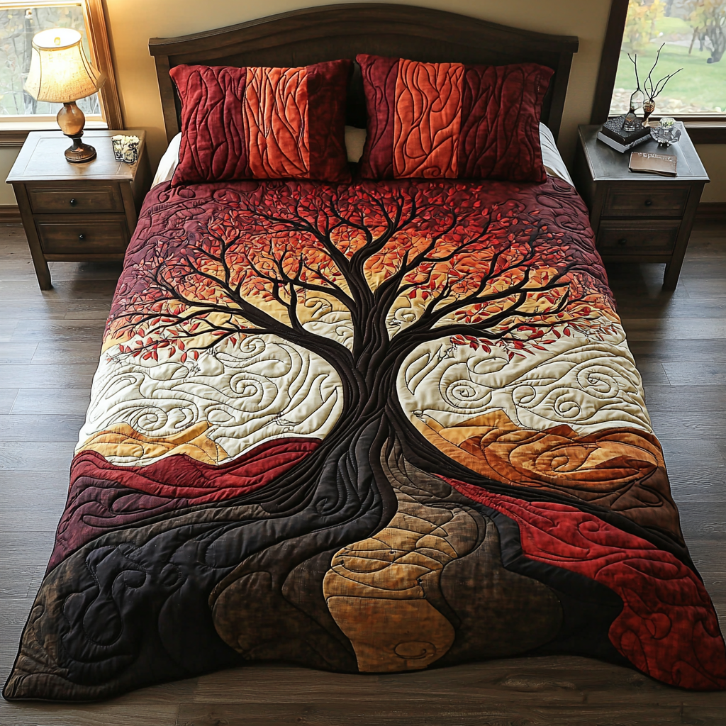 Tree of Harmony Quilted Bedding Set Best Comforter Sets Tree Of Life Christmas Gifts