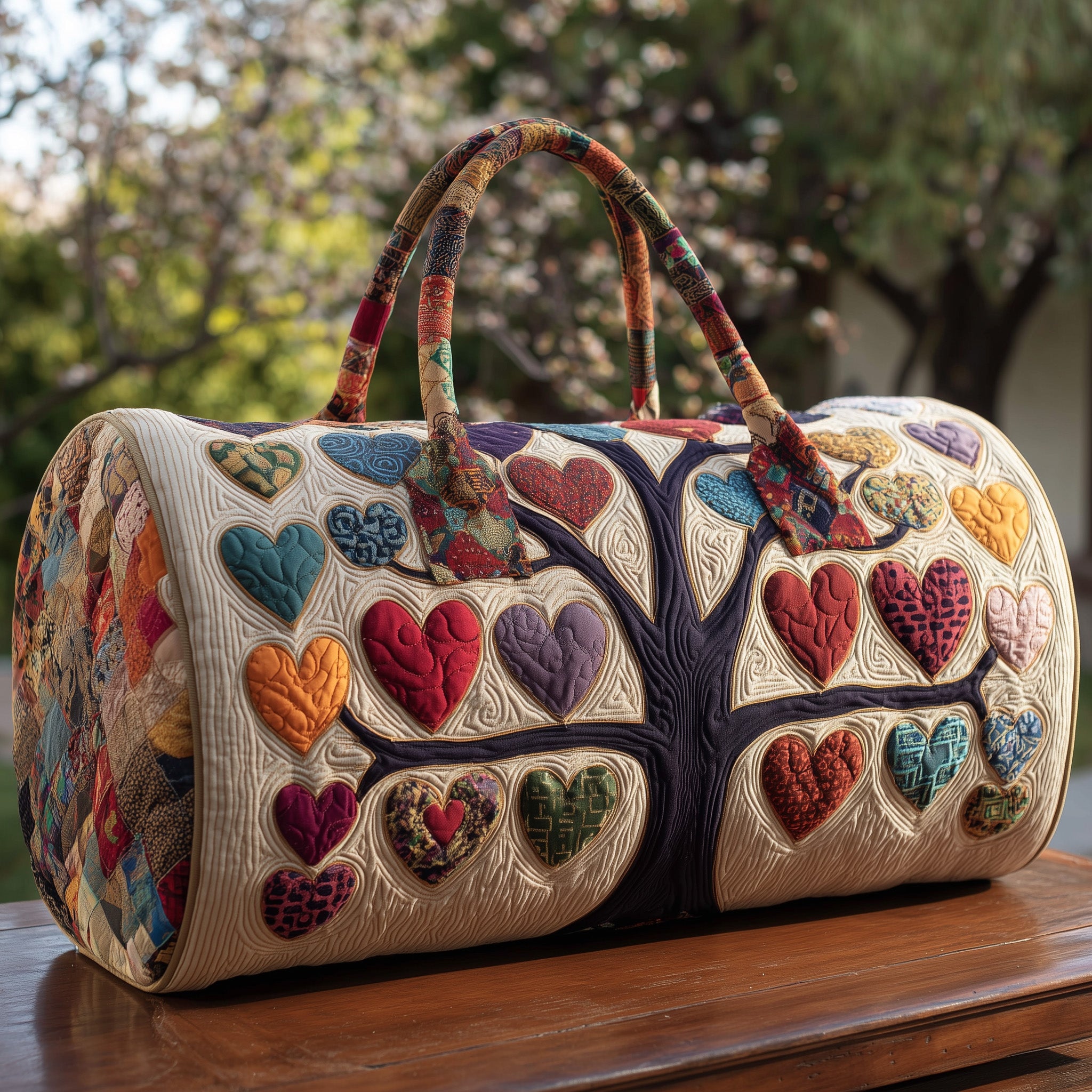 Tree Of Heart Quilt Duffle Bag Gift For Kids