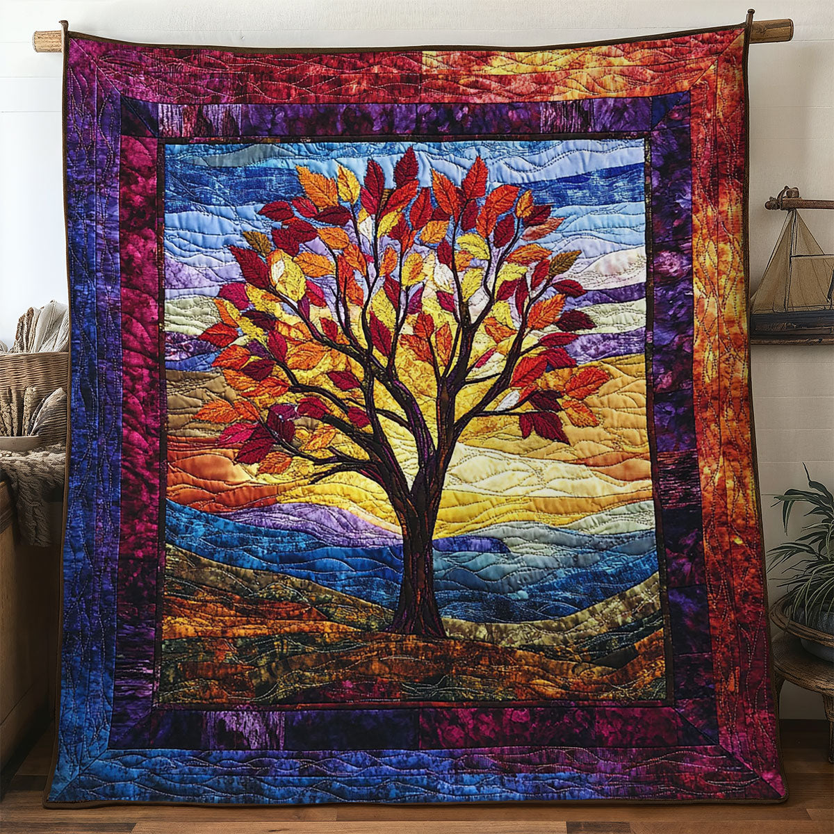Tree Of Life Bloom Quilted Blanket Gift Ideas For 40Th Birthday Woman
