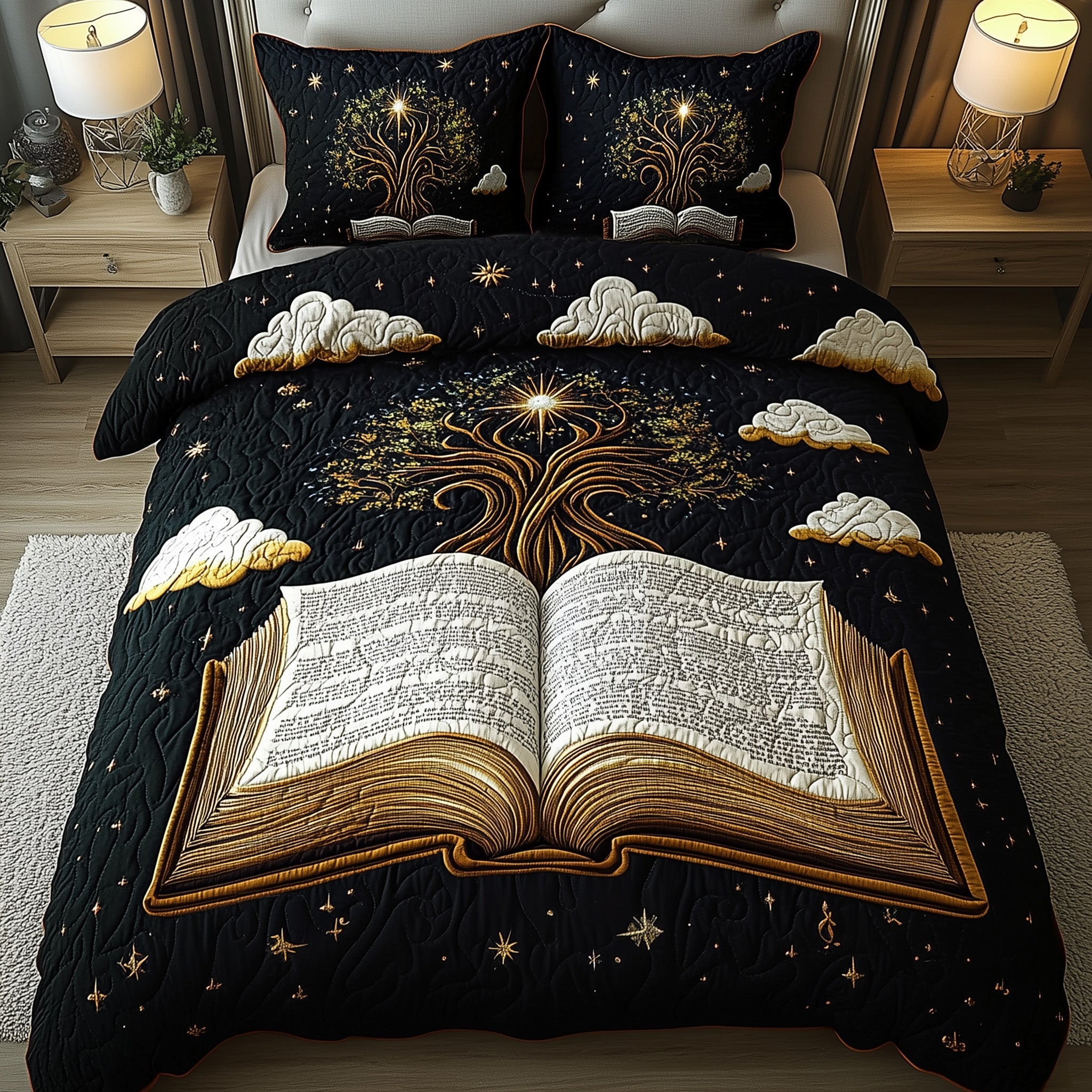 Tree Of Life Christmas Quilted Bedding Set Duvet Cover Bedspread Tree Of Life Christmas Gifts