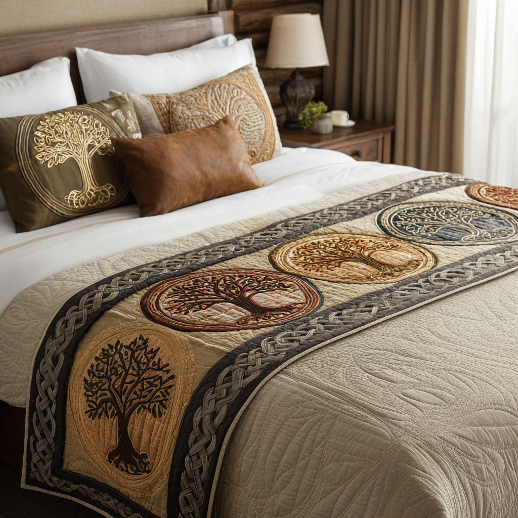 Tree of Life Comfort Quilted Bed Runner Cool Bedroom Decor Tree Of Life Christmas Gifts