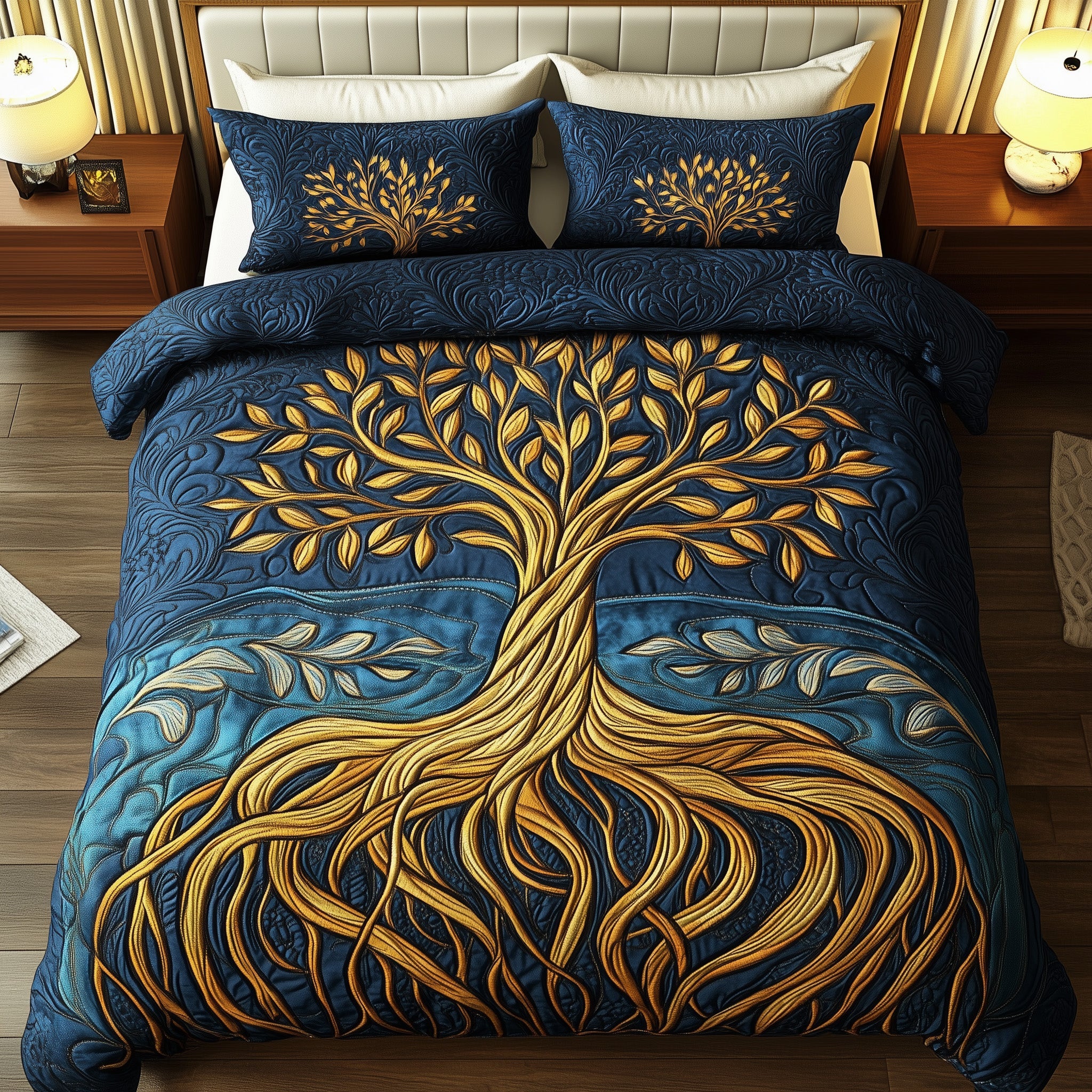 Tree Of Life Quilted Bedding Set Duvet Cover Bedspread Tree Of Life Gifts For Her