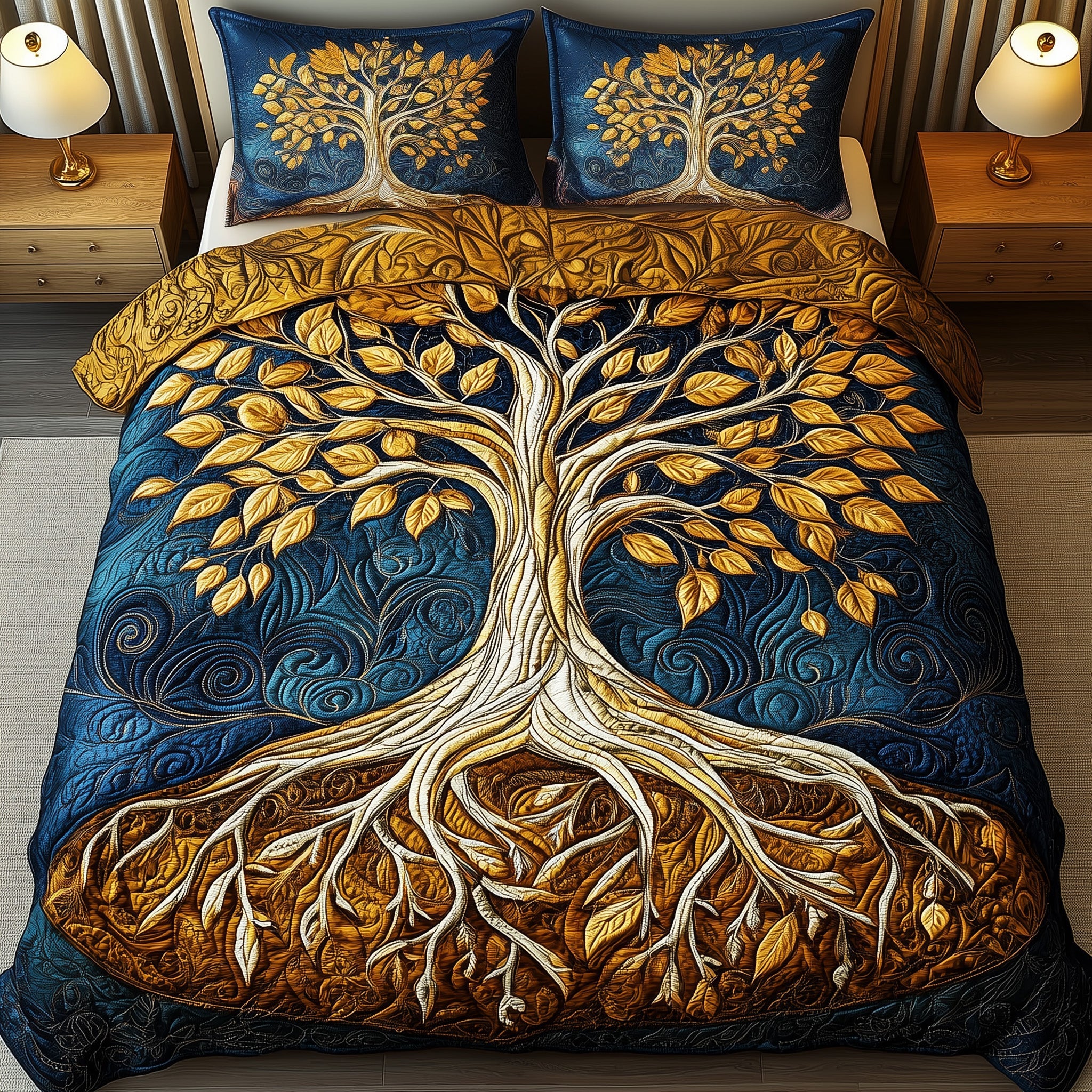 Tree Of Life Quilted Bedding Set Duvet Cover Bedspread Tree Of Life Gifts For Men