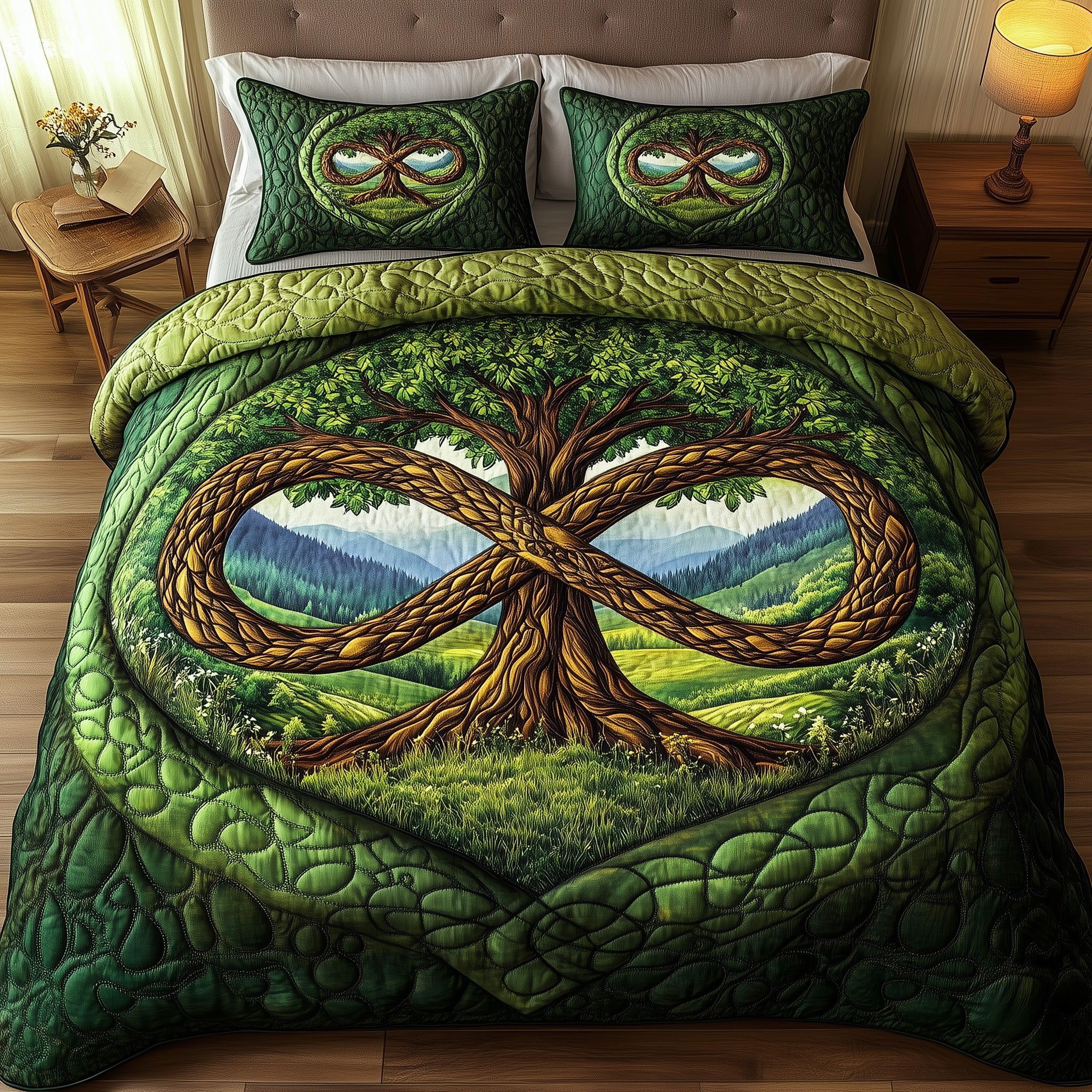 Tree of Life Quilted Bedding Set Duvet Cover Merchandise Tree Of Life Christmas Gifts