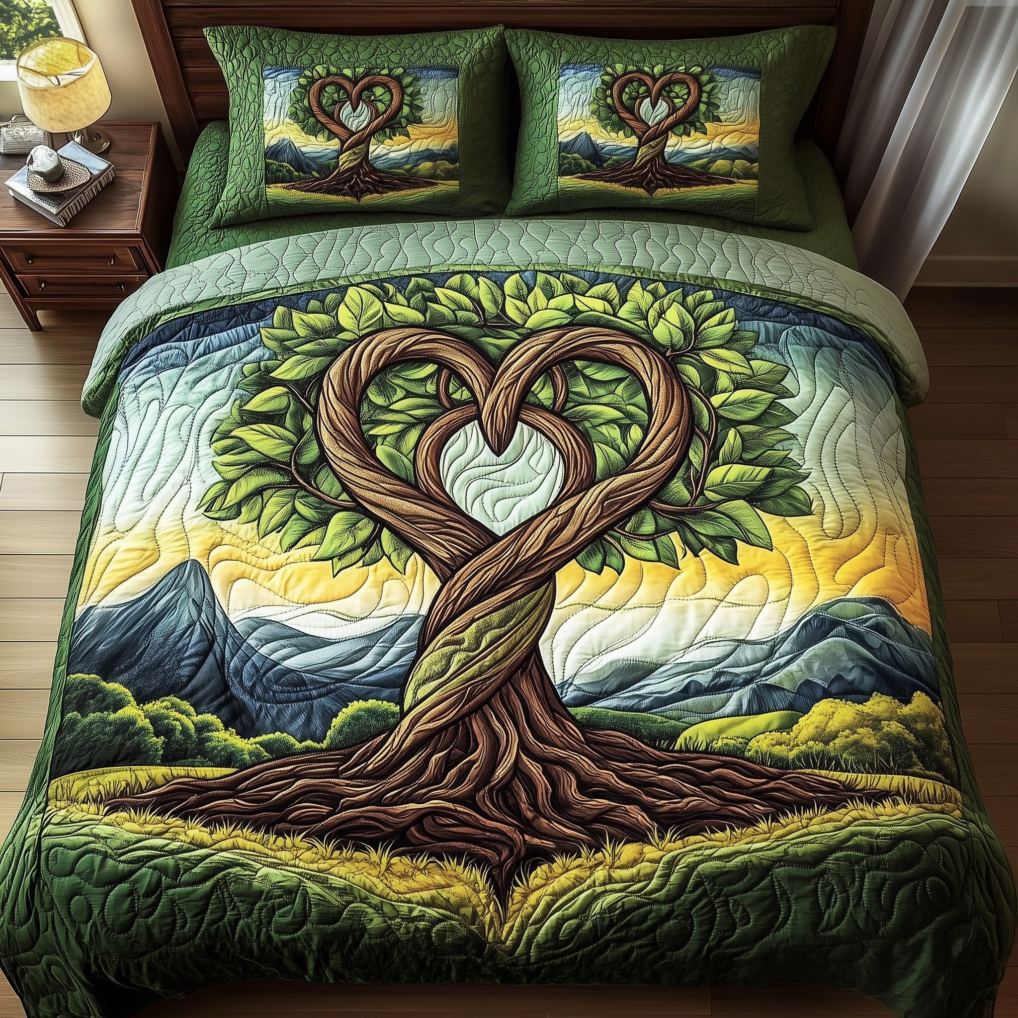 Tree of Life Quilted Bedding Set Duvet Cover Merchandise Tree Of Life Gifts For Family