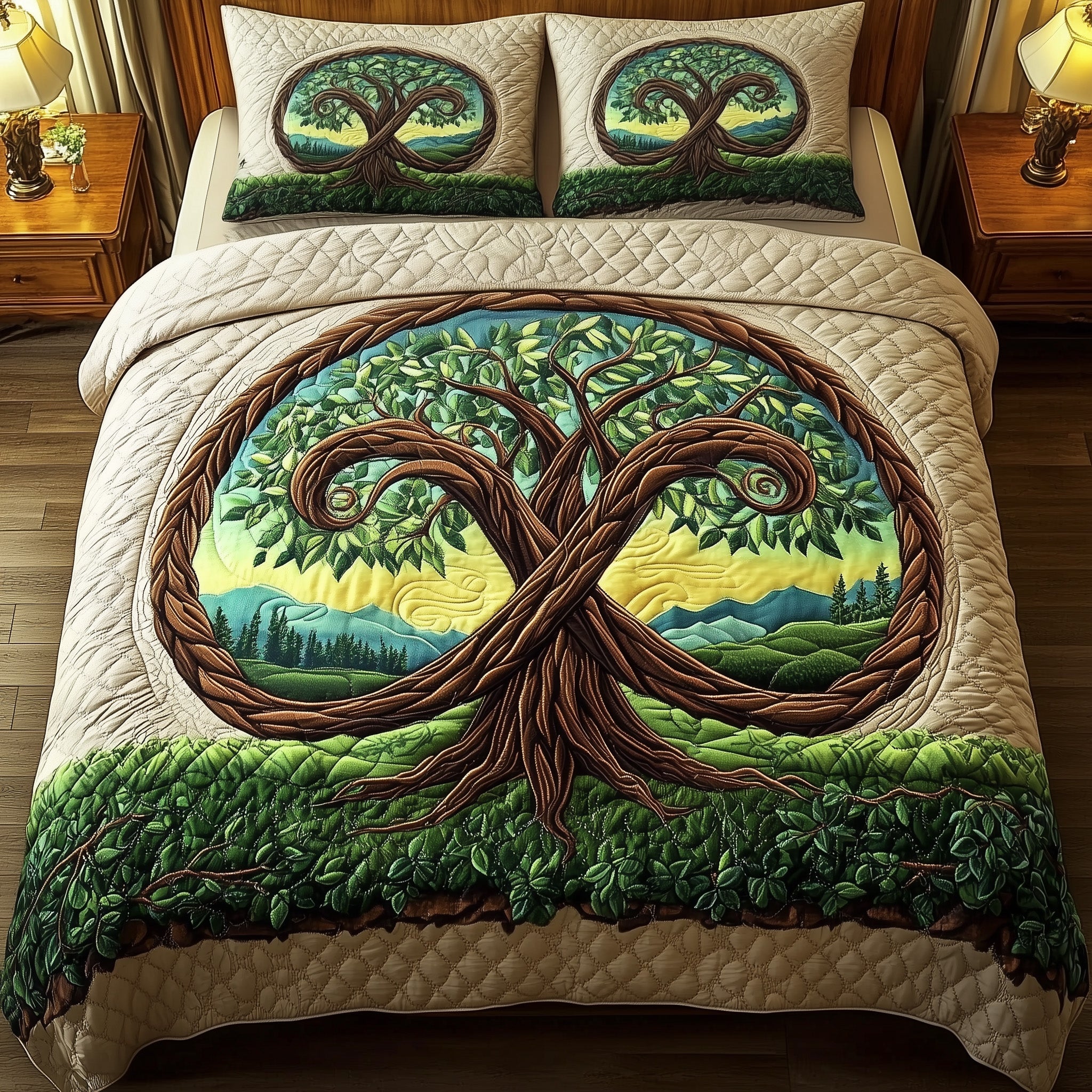Tree of Life Quilted Bedding Set Duvet Cover Merchandise Tree Of Life Gifts Mother'S Day