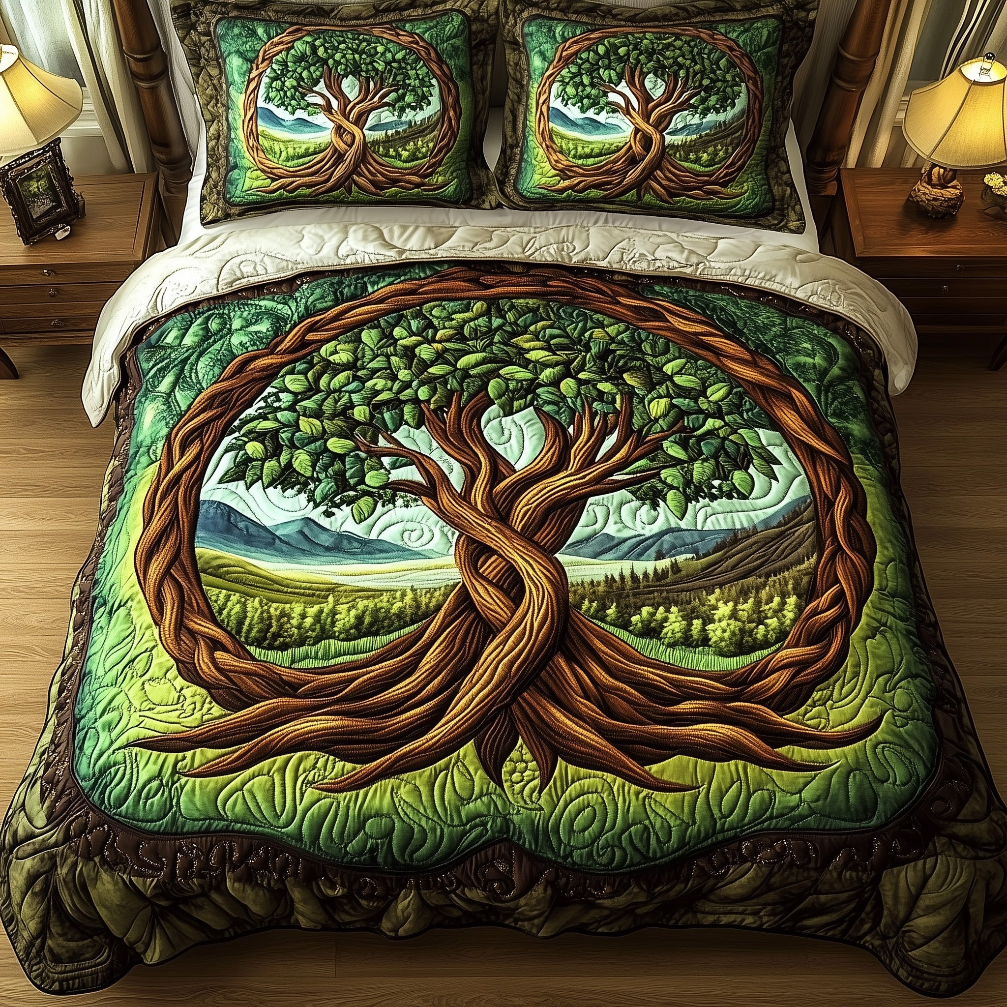 Tree of Life Quilted Bedding Set Duvet Cover Merchandise Tree Of Life Merchandise