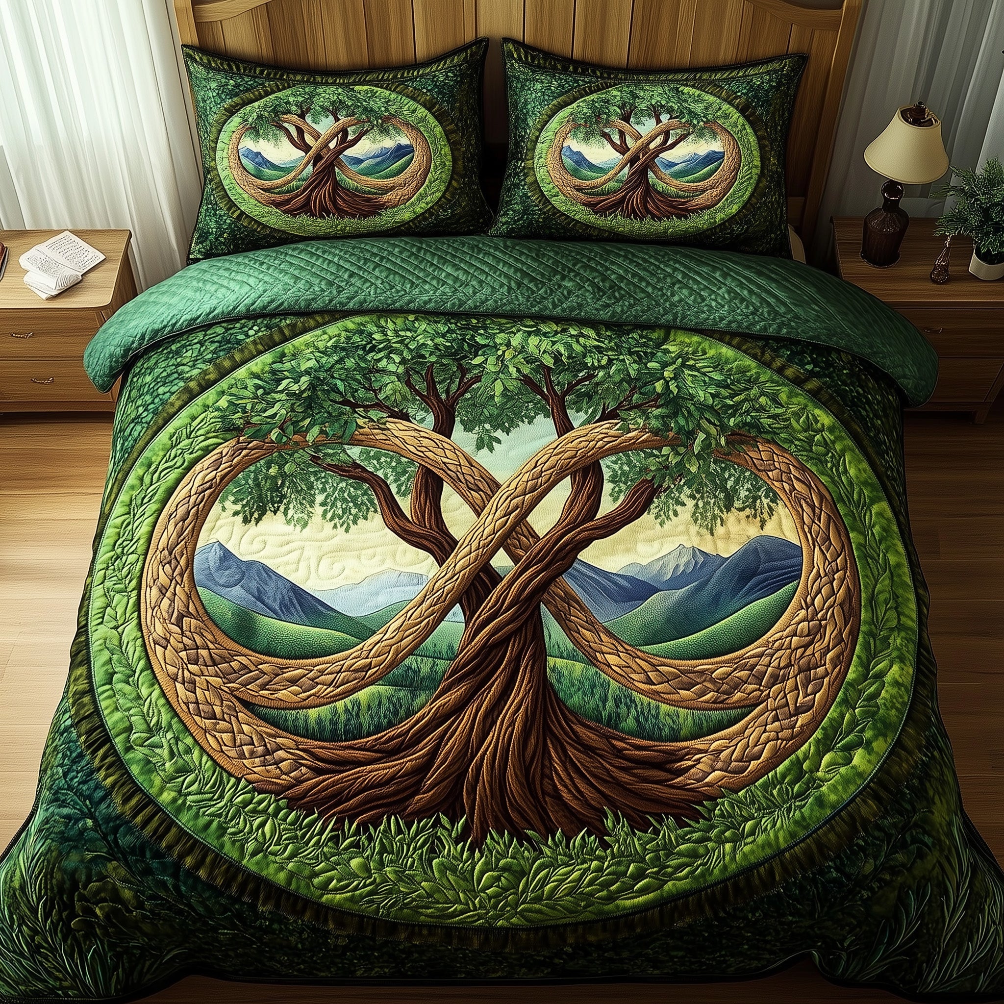 Tree of Life Quilted Bedding Set Duvet Cover Merchandise Tree Of Life Themed Gifts