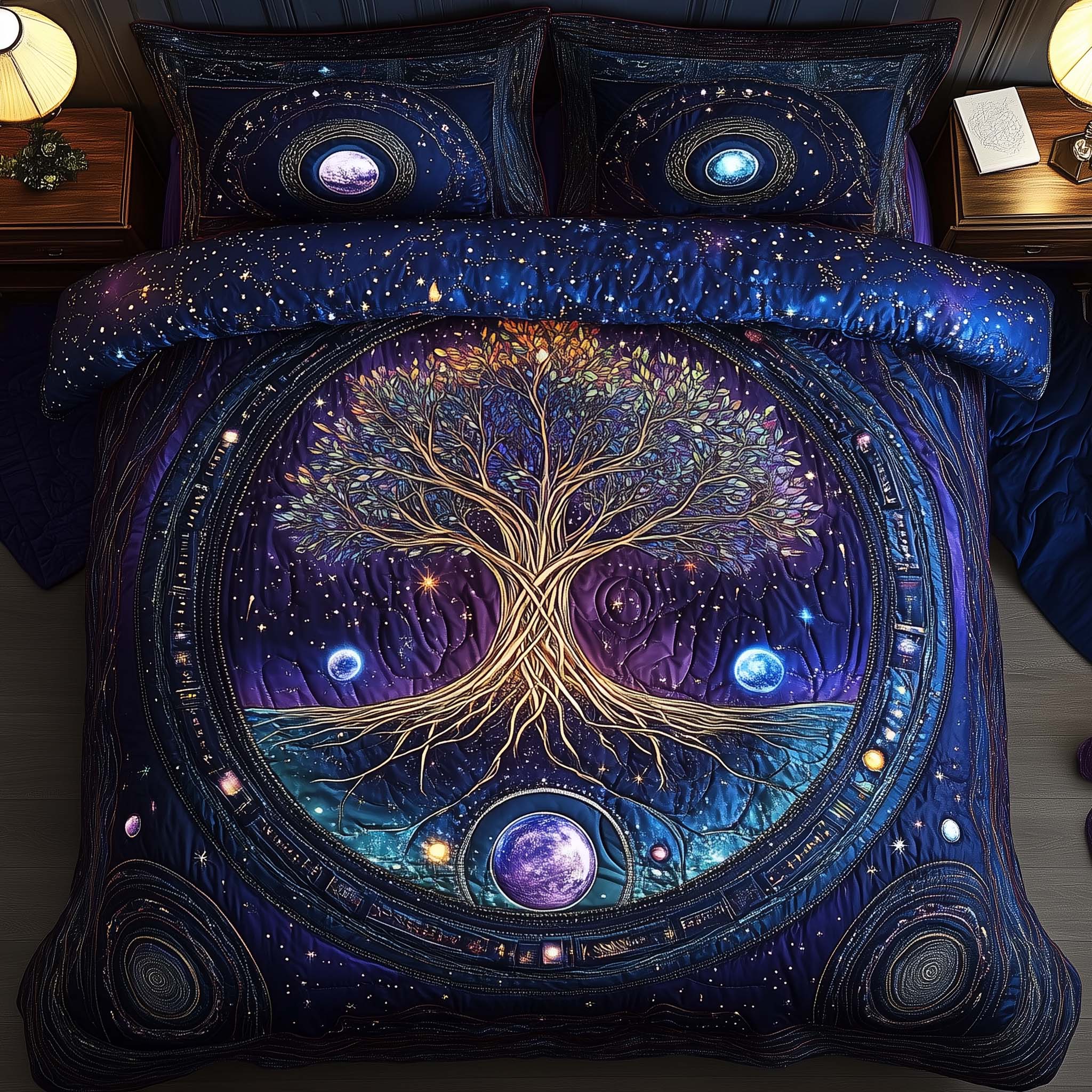 Tree Of Life Quilted Bedding Set Spiritual Nature Bedroom Decor Best Gift For Nature Lovers