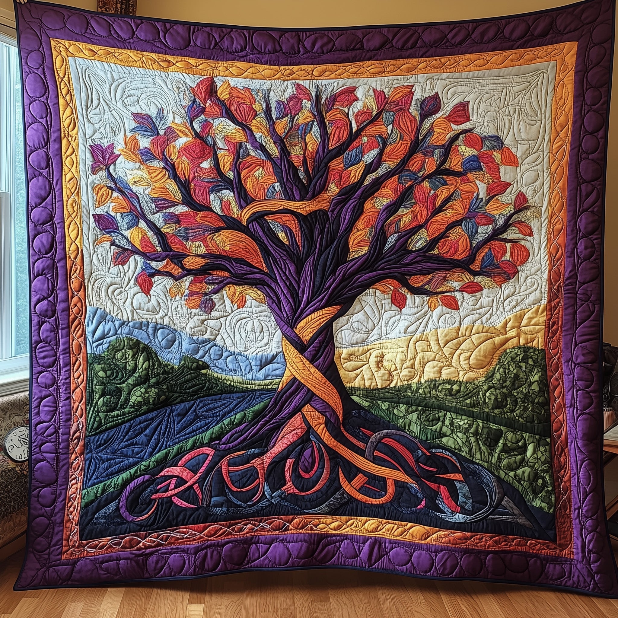 Tree Of Life Quilted Blanket Nice Throw BlanketTree Of Life Gifts For Dad
