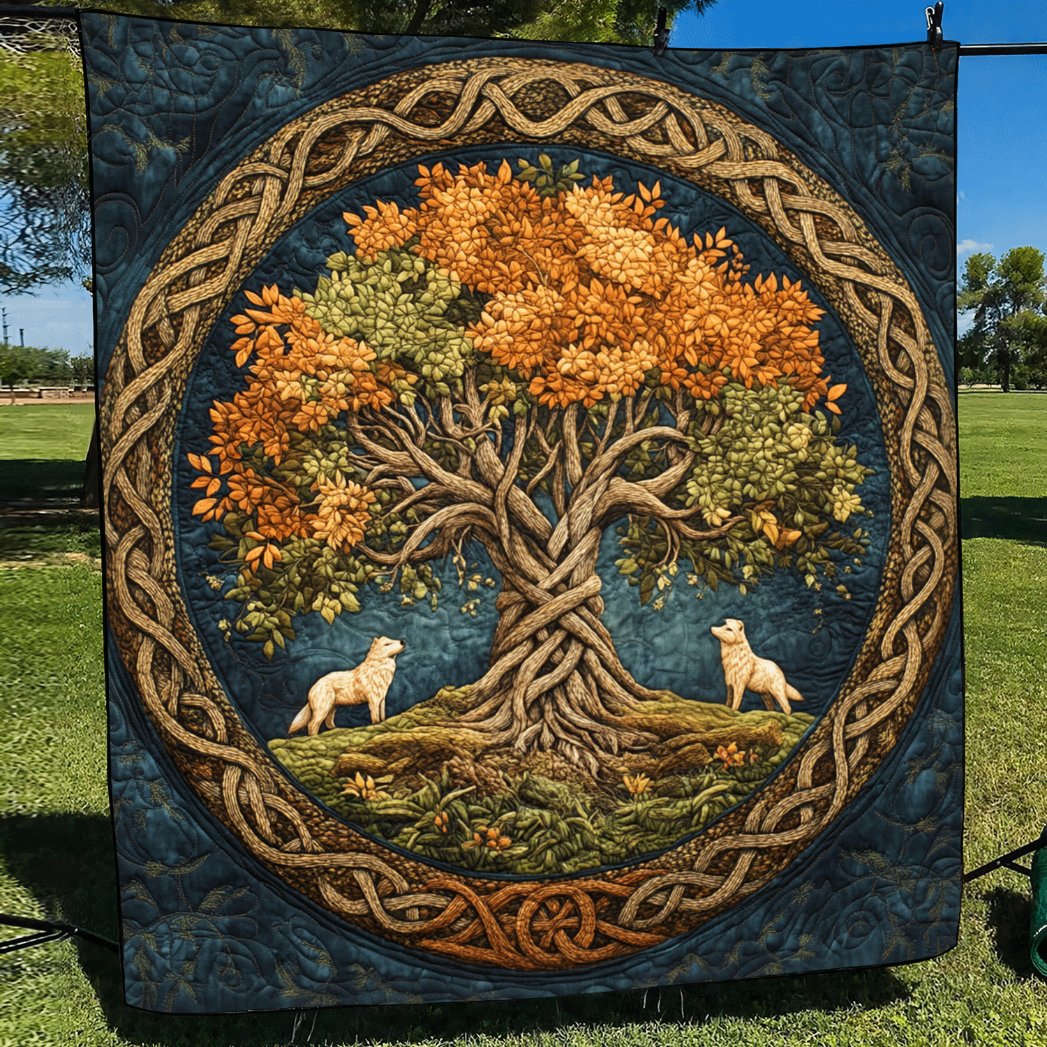 Tree Of Life Quilted Blanket Viking Gifts For Him