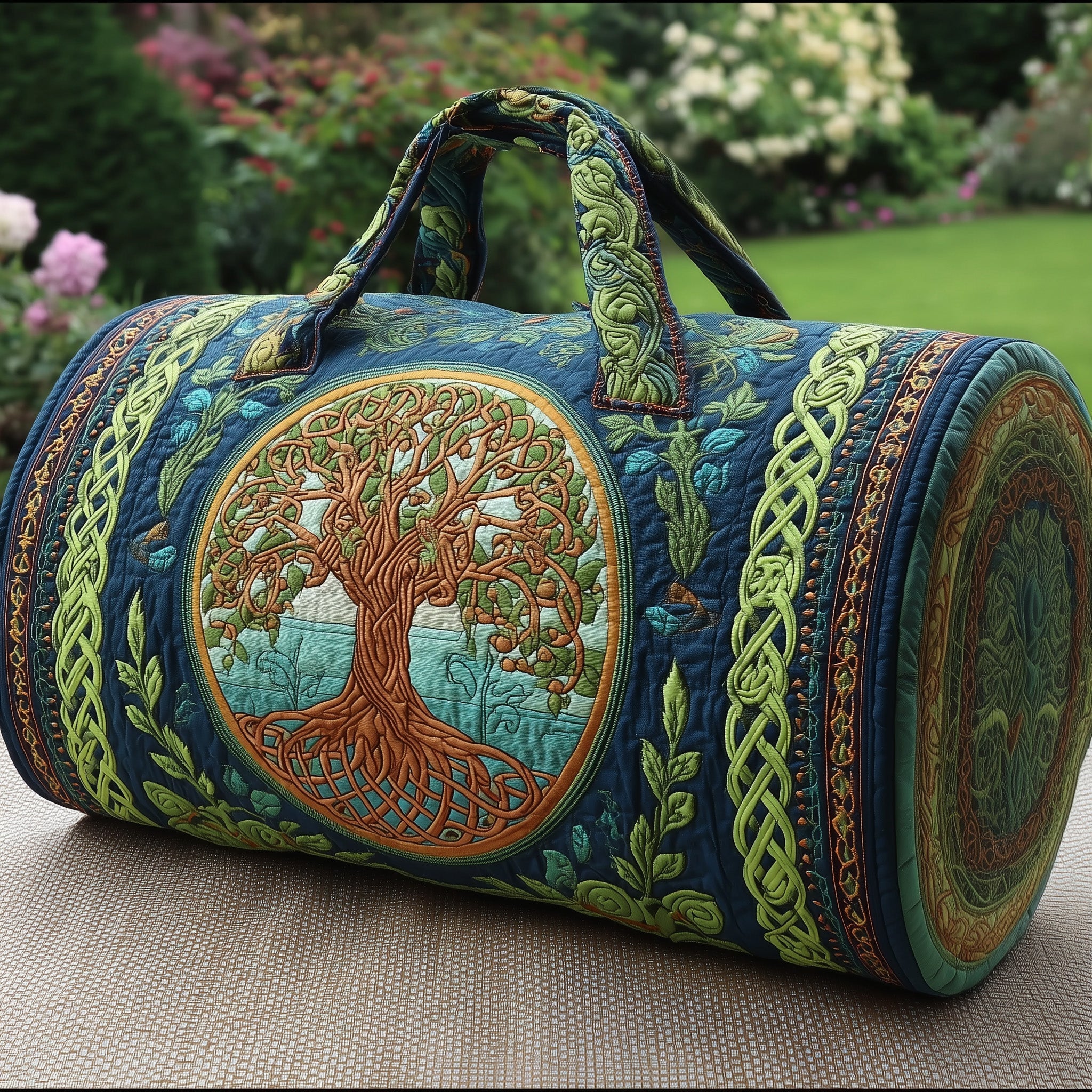 Tree Of Life Quilted Duffle Bag For Carry On Use