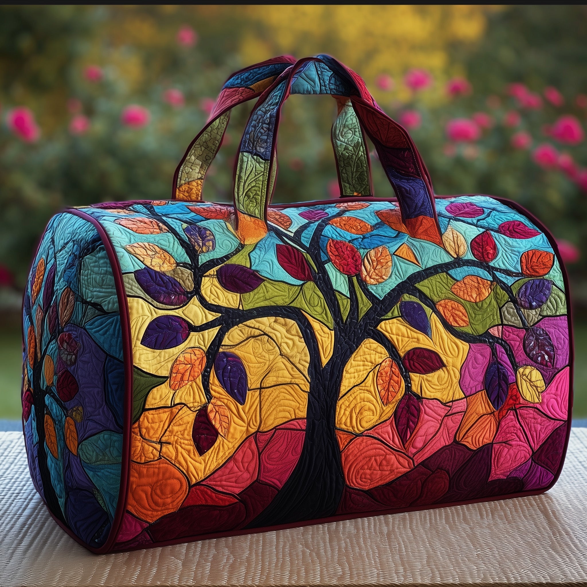 Tree Of Life Quilted Duffle Bag For School And Gym