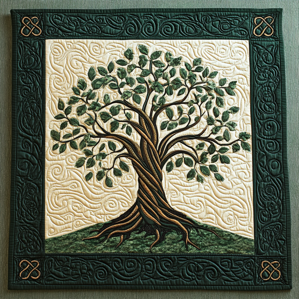 Tree Of Life Quilted Placemat Holiday Placemats Father's Day Gifts For Grandpa