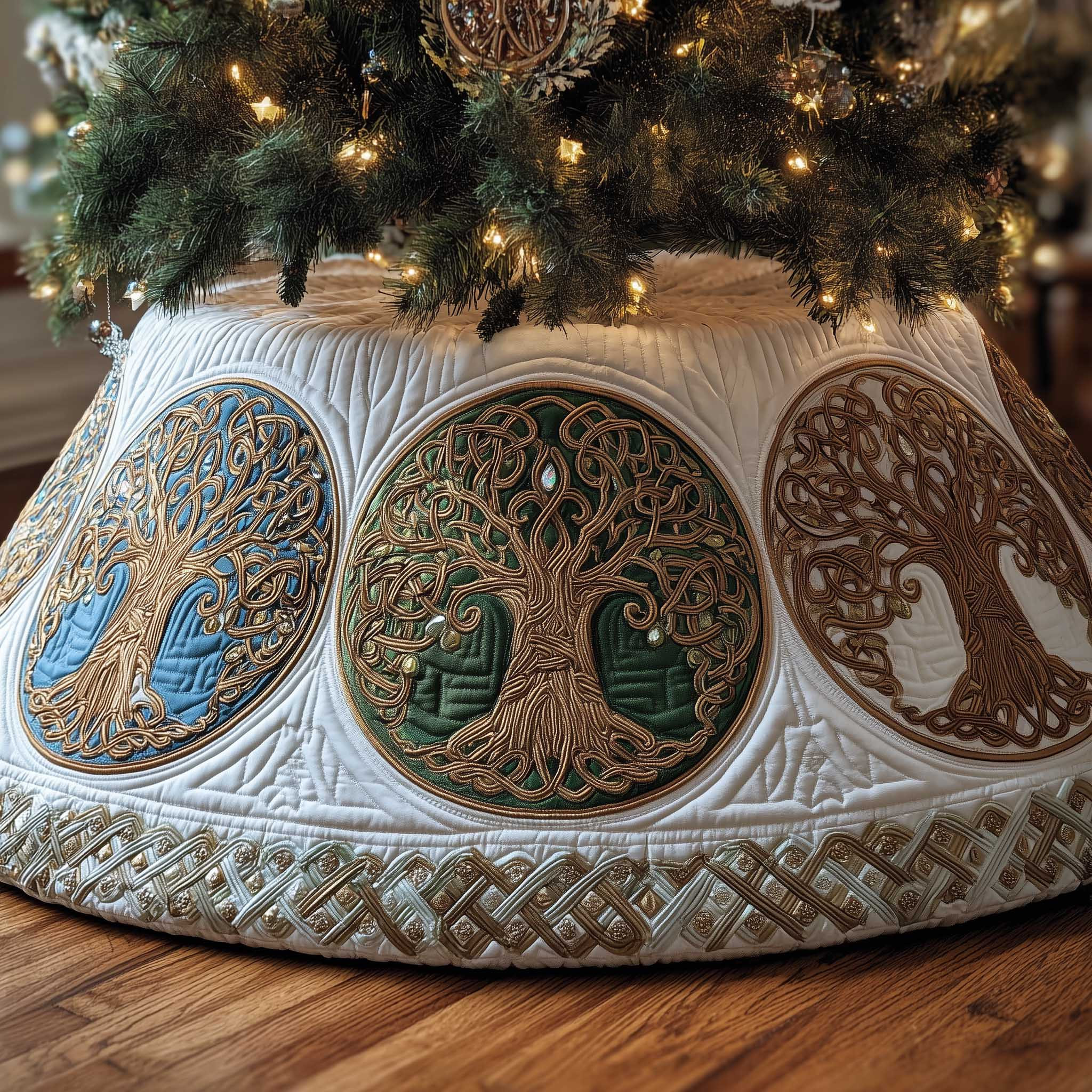 Tree Of Life Quilted Tree Skirt Home Styling Accessories Christmas Gift For Mother