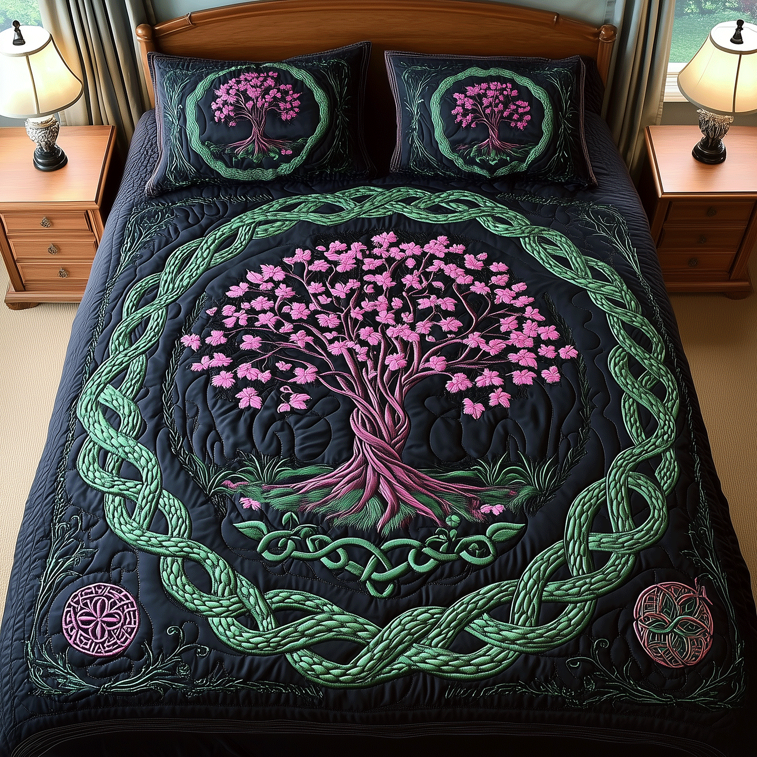 Tree Of Unity Quilted Bedding Set Perfect Bedding Gift Set for Family and Friends
