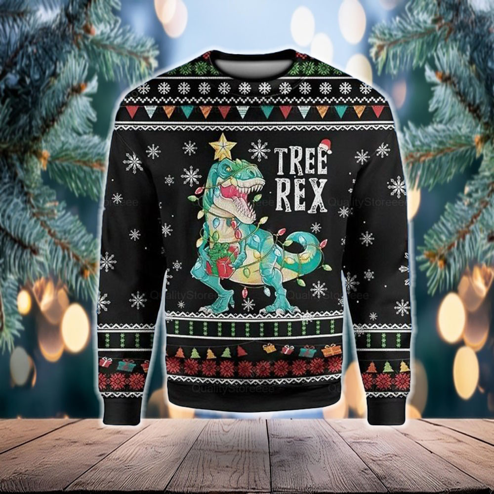 Tree Rex Christmas Ugly Sweater Gifts for Guys Who Love Dinosaurs