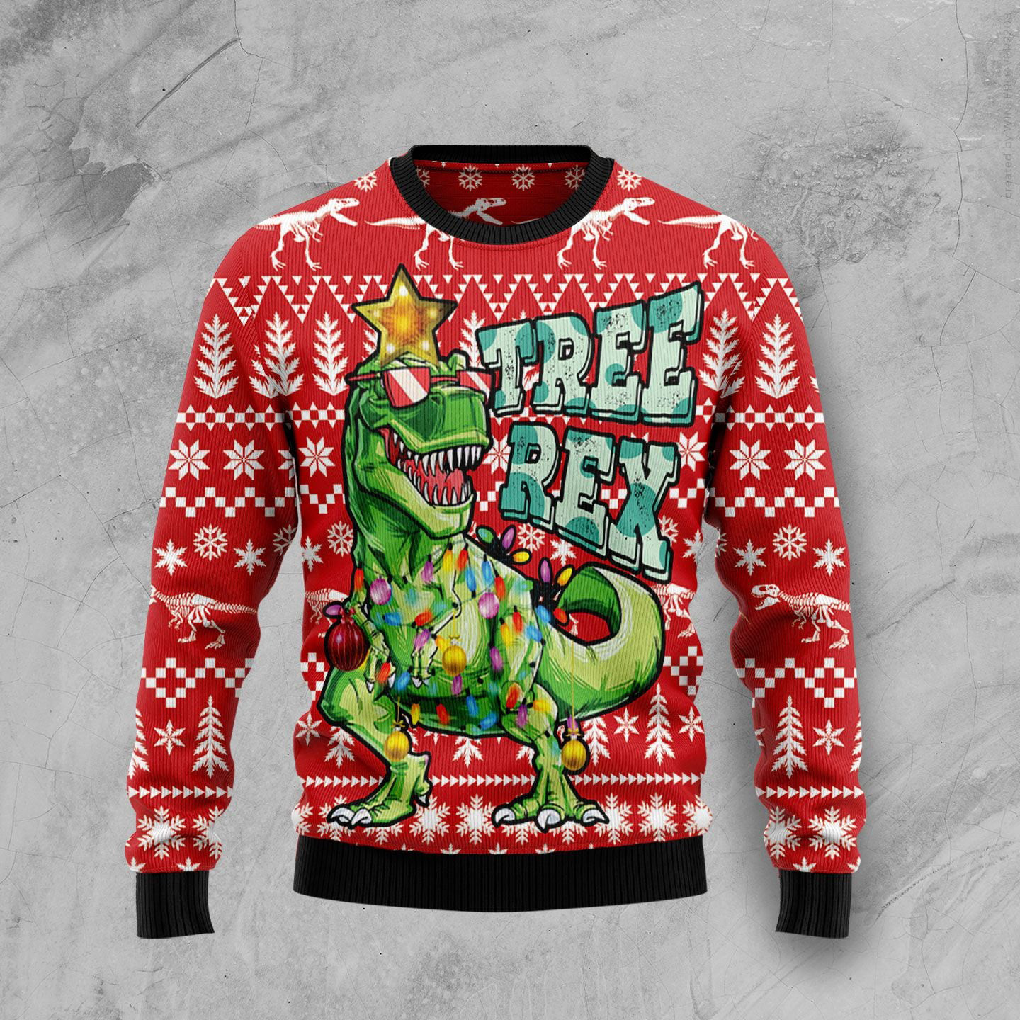 Tree Rex T Rex Dinosaur Ugly Christmas Sweater Funny Animal Sweater Xmas Gifts For Him