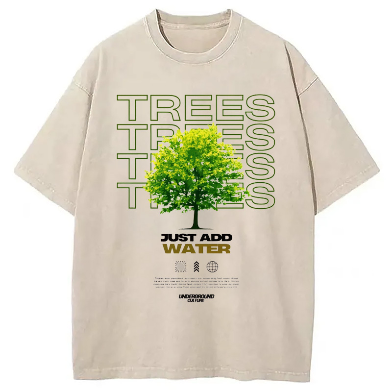 Trees Nature Lover Washed T-Shirt Unique Aesthetic Fashion Tee Gifts For Her