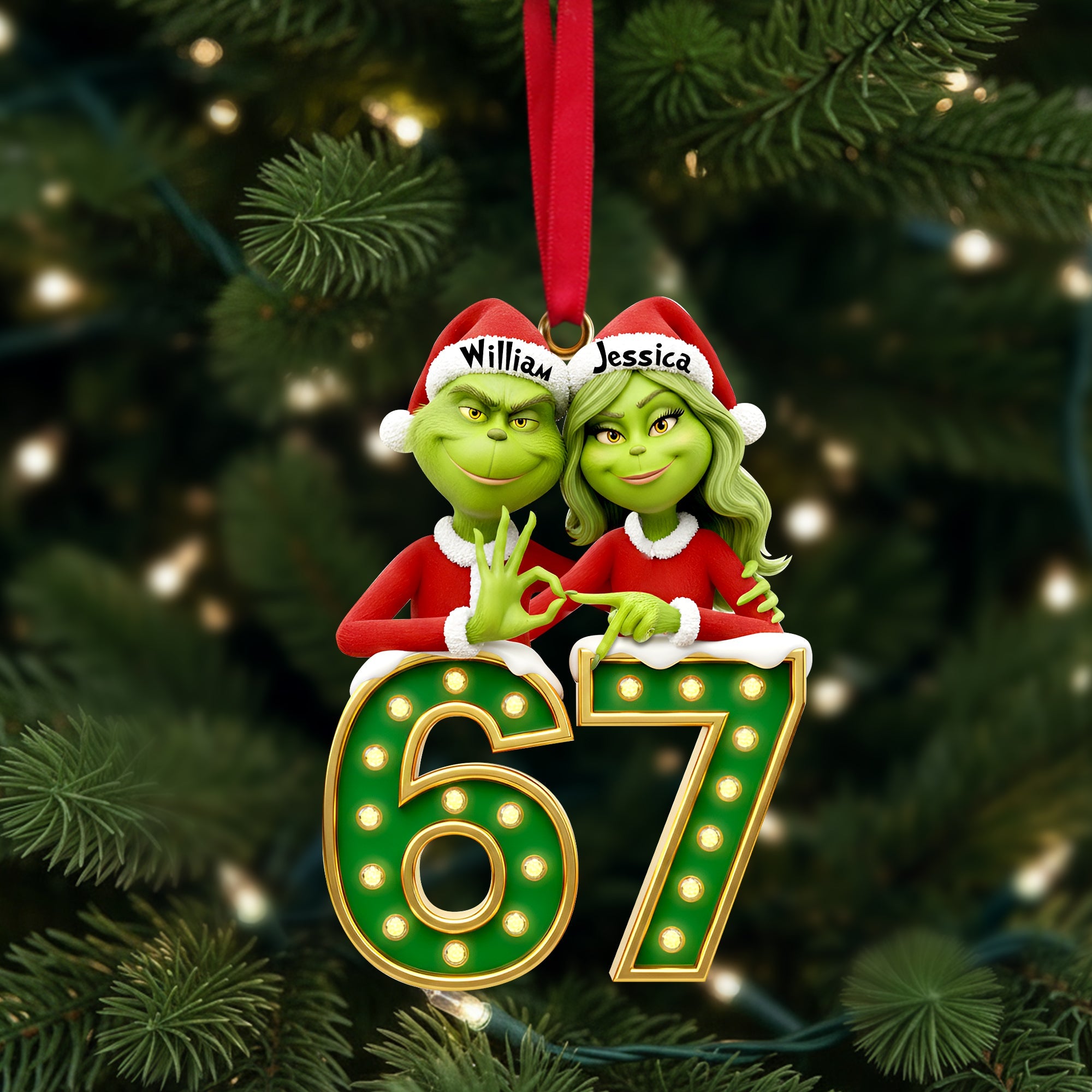 Trendy Green Couples Ornament - Personalized Gift For Couples - Xmas Ornament Gift Trendy Green Couples Ornament - Personalized Gift For Couples - Xmas Ornament Gift