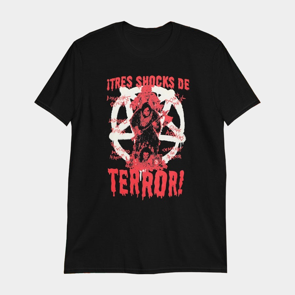Tres Shocks De Terror Films Of Ruben Galindo Jr T-Shirt Present For Husband