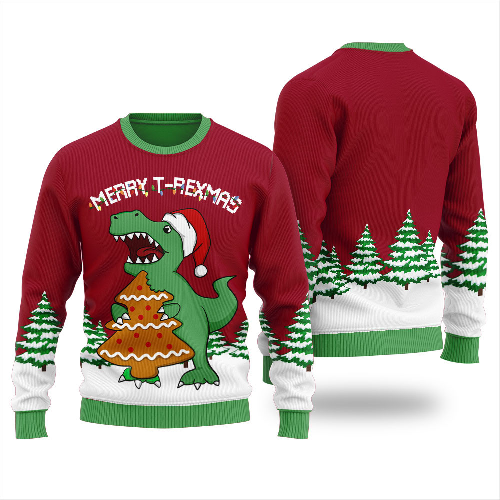 Trex Christmas Cookies Ugly Christmas Sweater Womens Exclusive Holiday Sweater Merch for Gift Giving