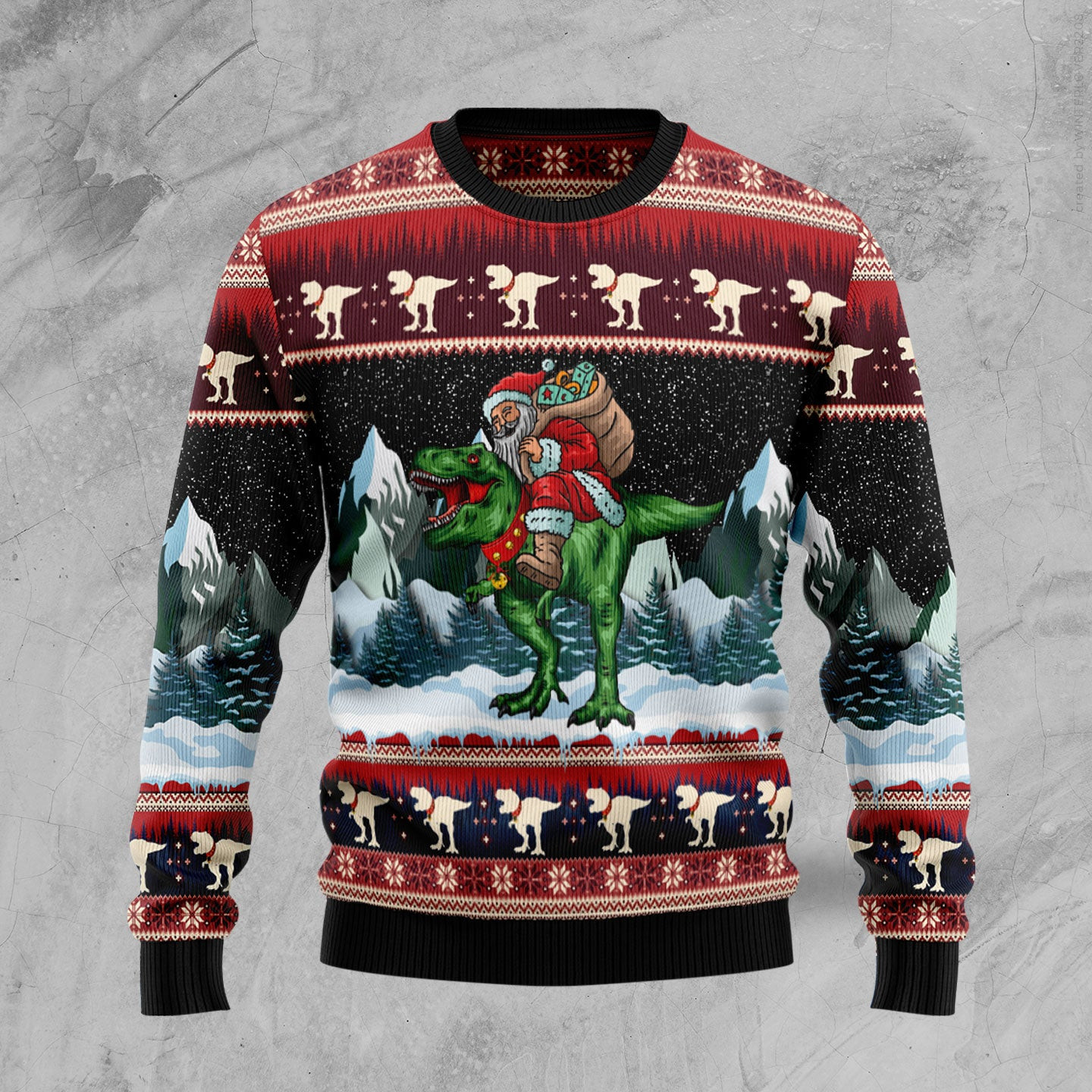Trex Santa Claus Ugly Christmas Sweater