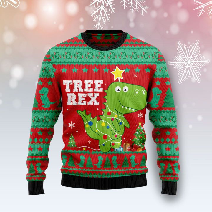 Trex Tree Christmas Ugly Christmas Sweater