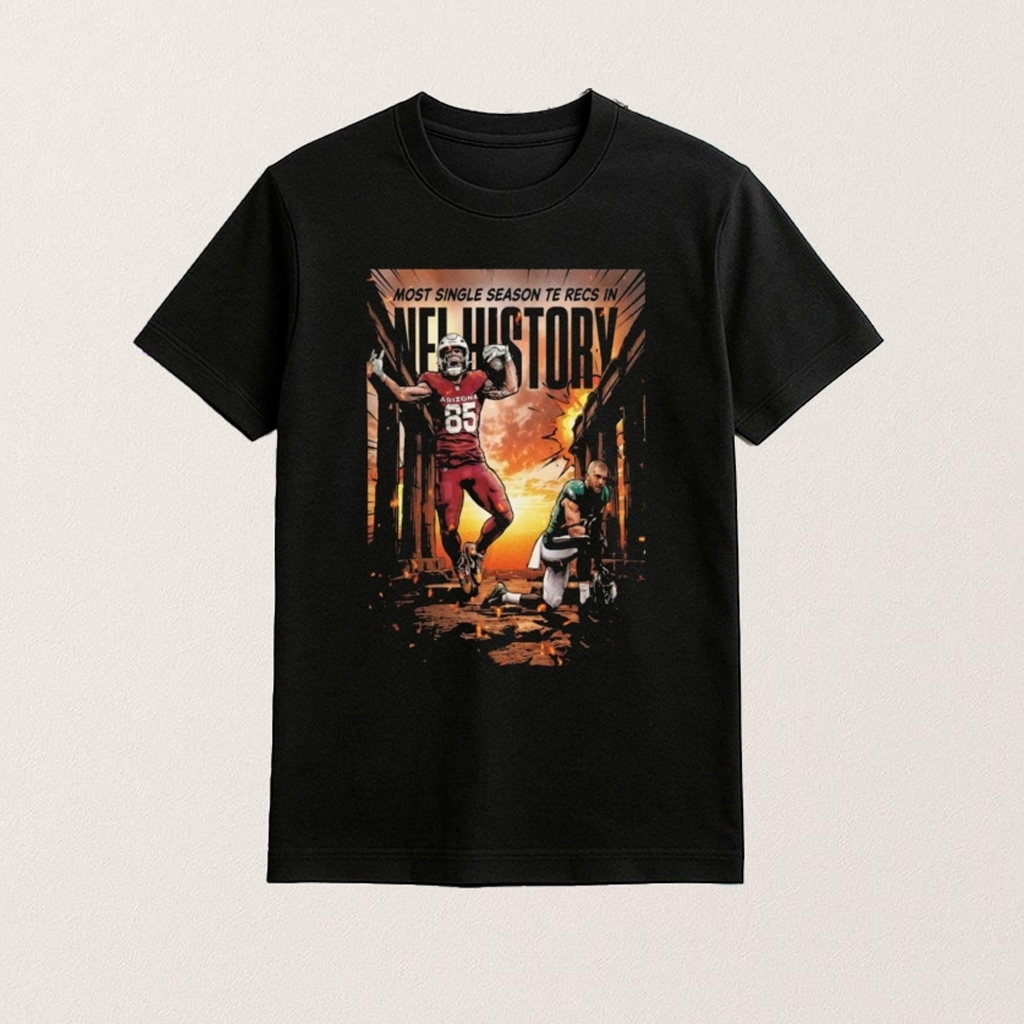 Trey Mcbride Most Single Season Te Recs In NFL History Shirt Arizona Football Merch Fan Gifts