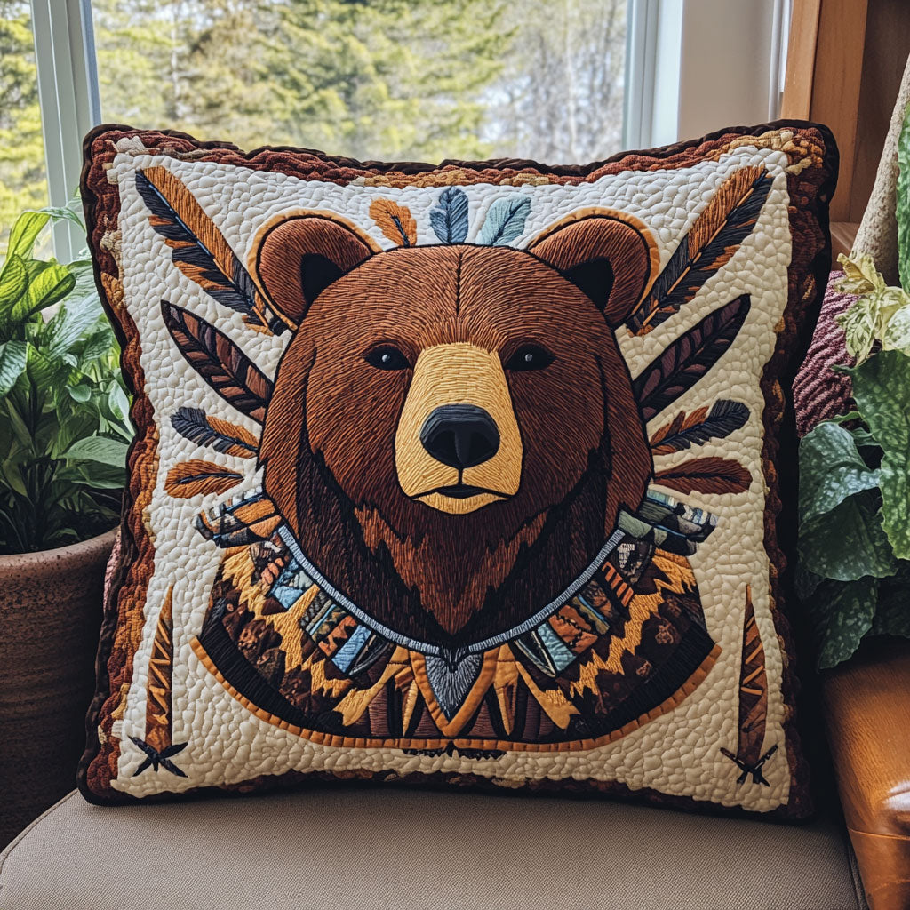 Tribal Bear Quilt Pillow Case Modern Pillow Case Design for Cozy Bedrooms