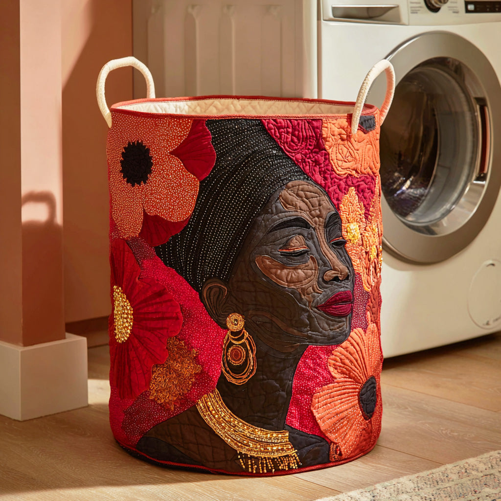 Tribal Beauty Quilted Laundry Basket Compact Quilted Laundry Hamper for Small Spaces
