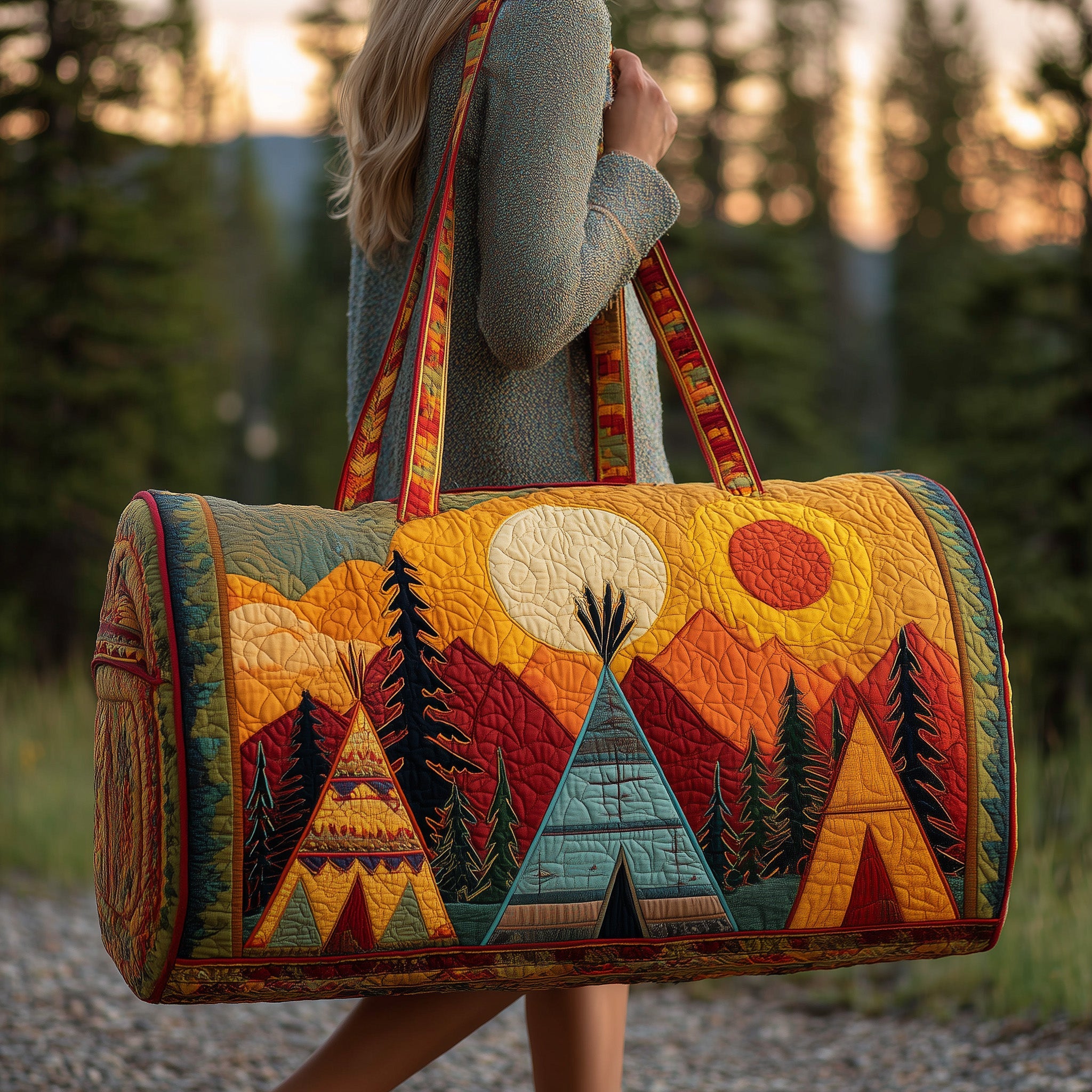 Tribal Comfort Quilted Duffle Bag Compact And Spacious