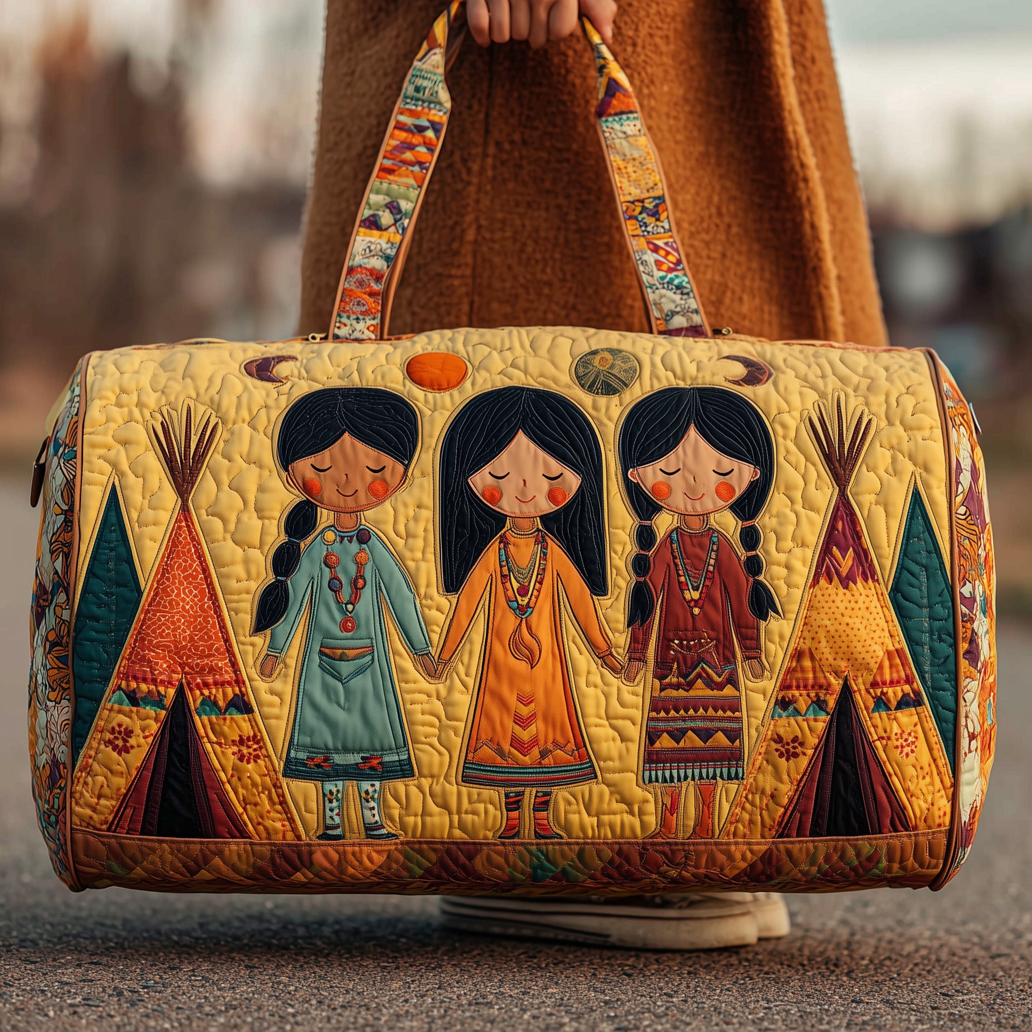 Tribal Comfort Quilted Duffle Bag Easy To Clean Surface