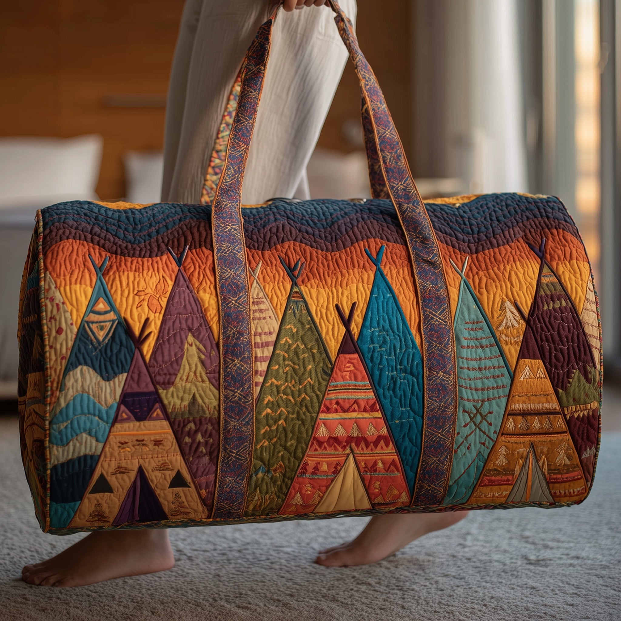 Tribal Comfort Quilted Duffle Bag Practical And Versatile