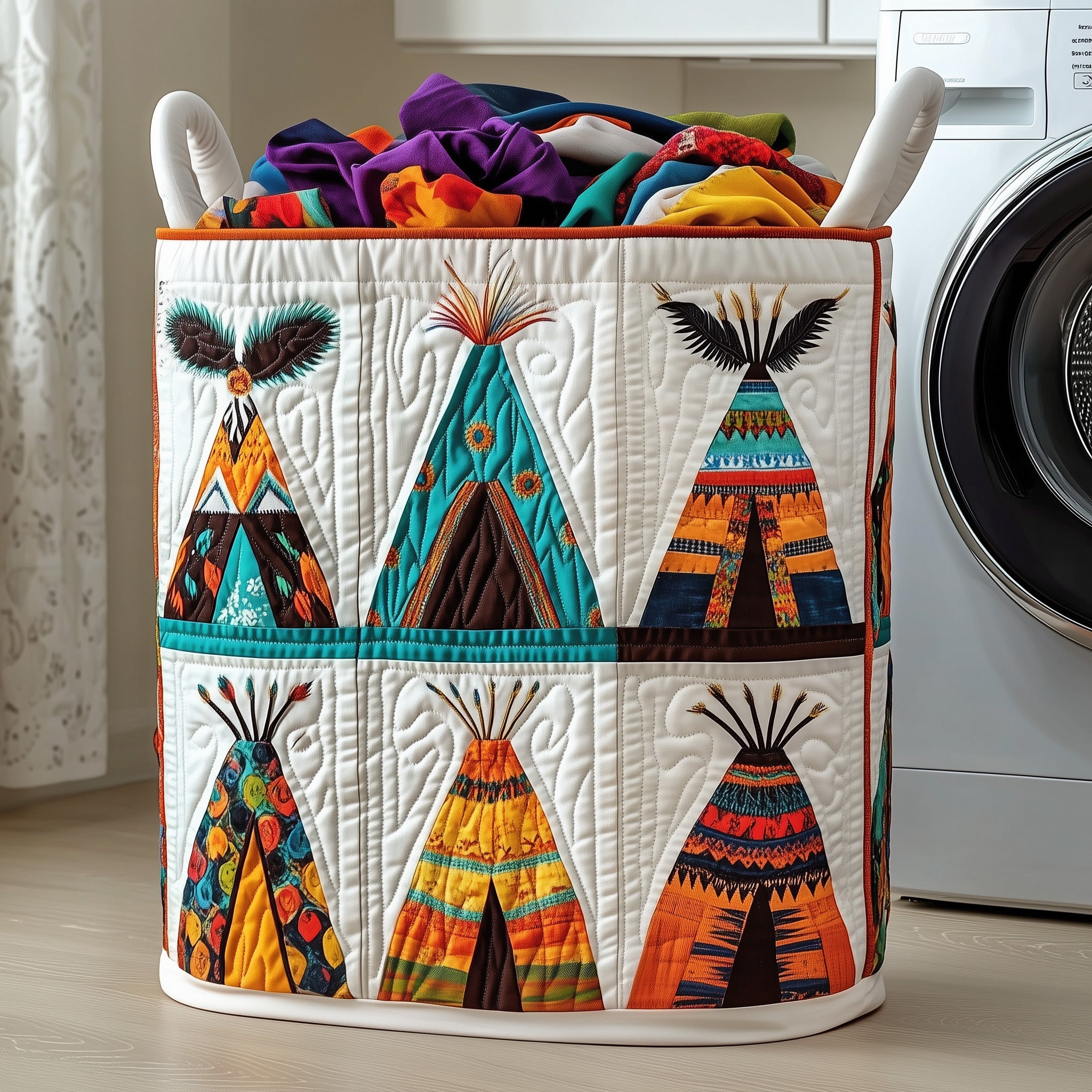 Tribal Comfort Quilted Laundry Basket Anniversary Merch Gift