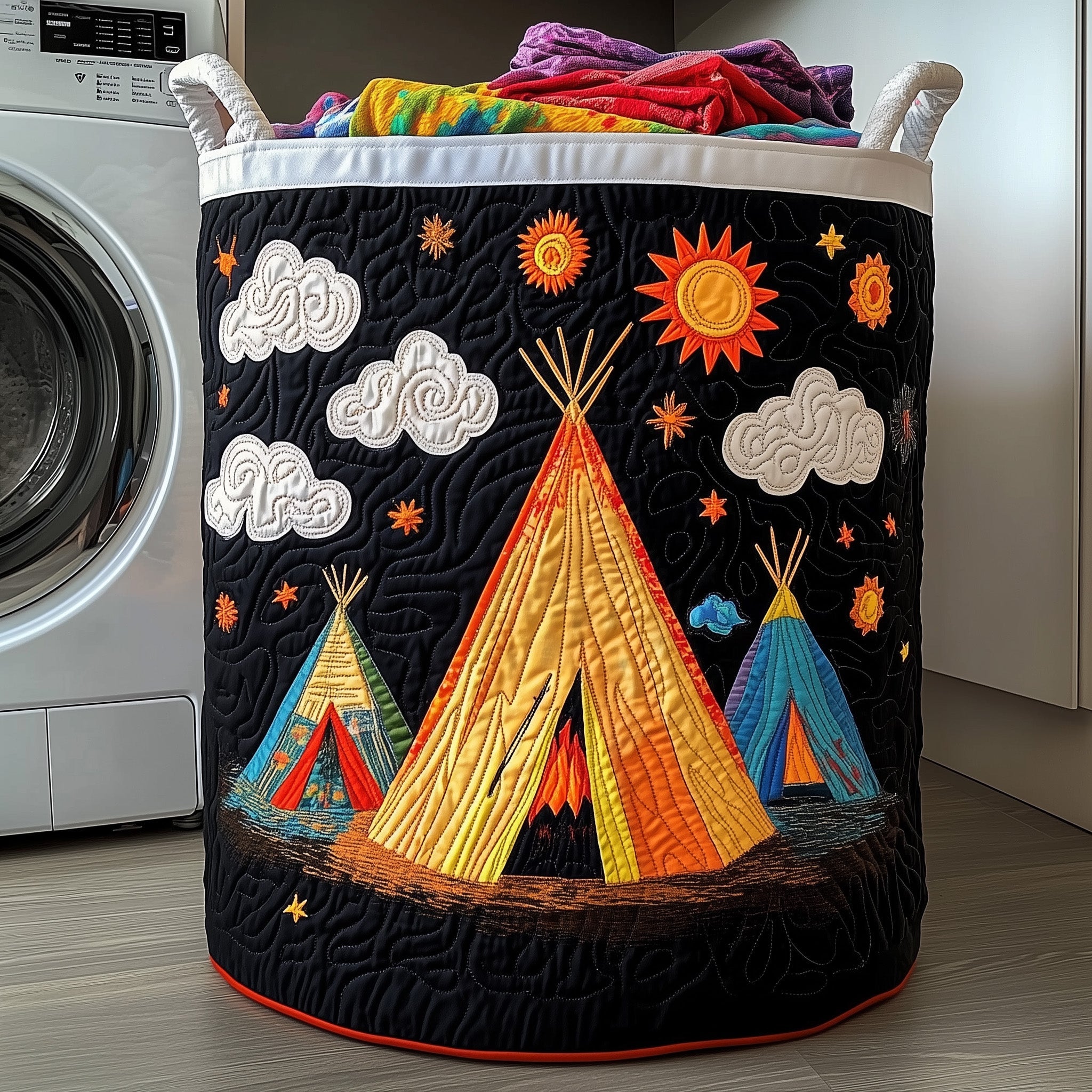 Tribal Comfort Quilted Laundry Basket Perfect Gift For Apartment Living