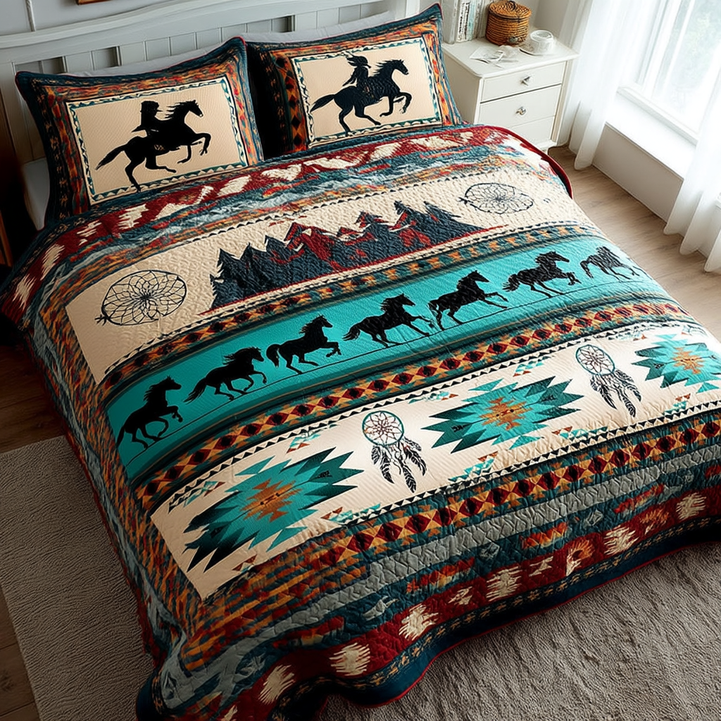 Tribal Echo Quilted Bedding Set Bedroom Decorations Best Unique Bison Gifts