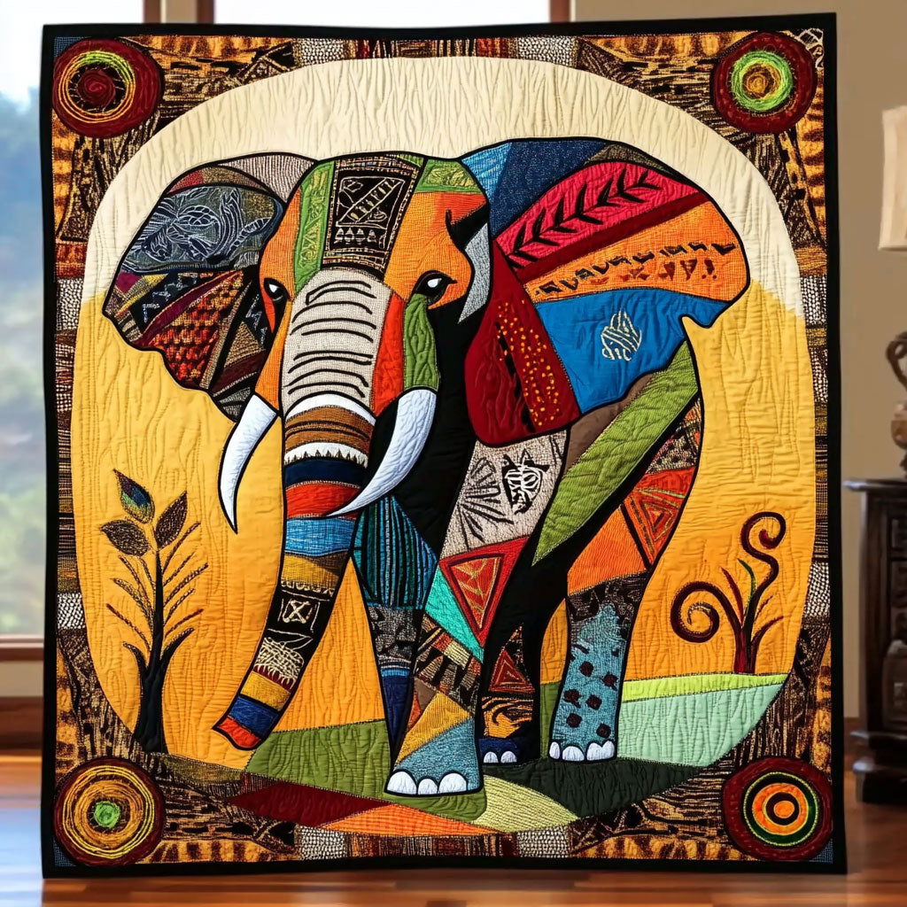 Tribal Elephant Heritage Quilt Blanket Elephant Blanket African American Gifts For Women