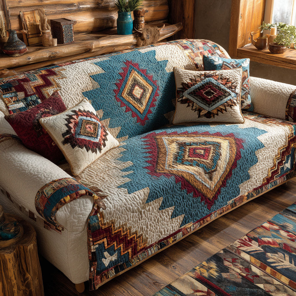 Tribal Horizon Quilted Sofa Cover Living Room Decor Ideas Native American Christmas Gift Ideas