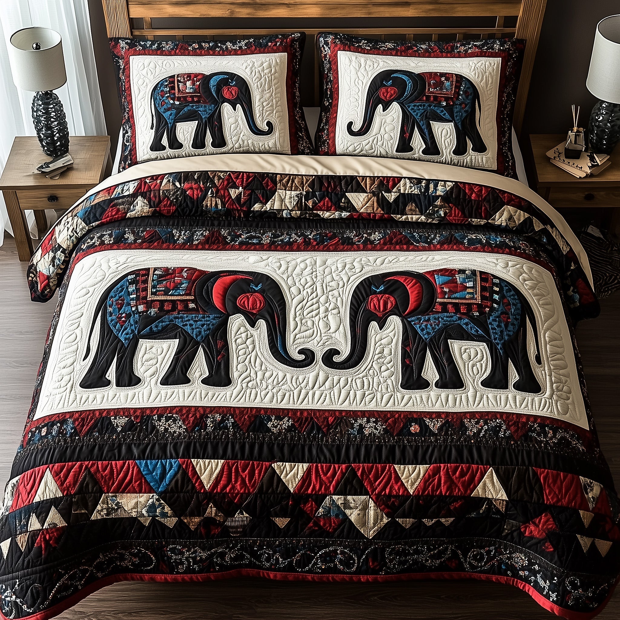 Tribal Majesty Quilted Bedding Set Hypoallergenic