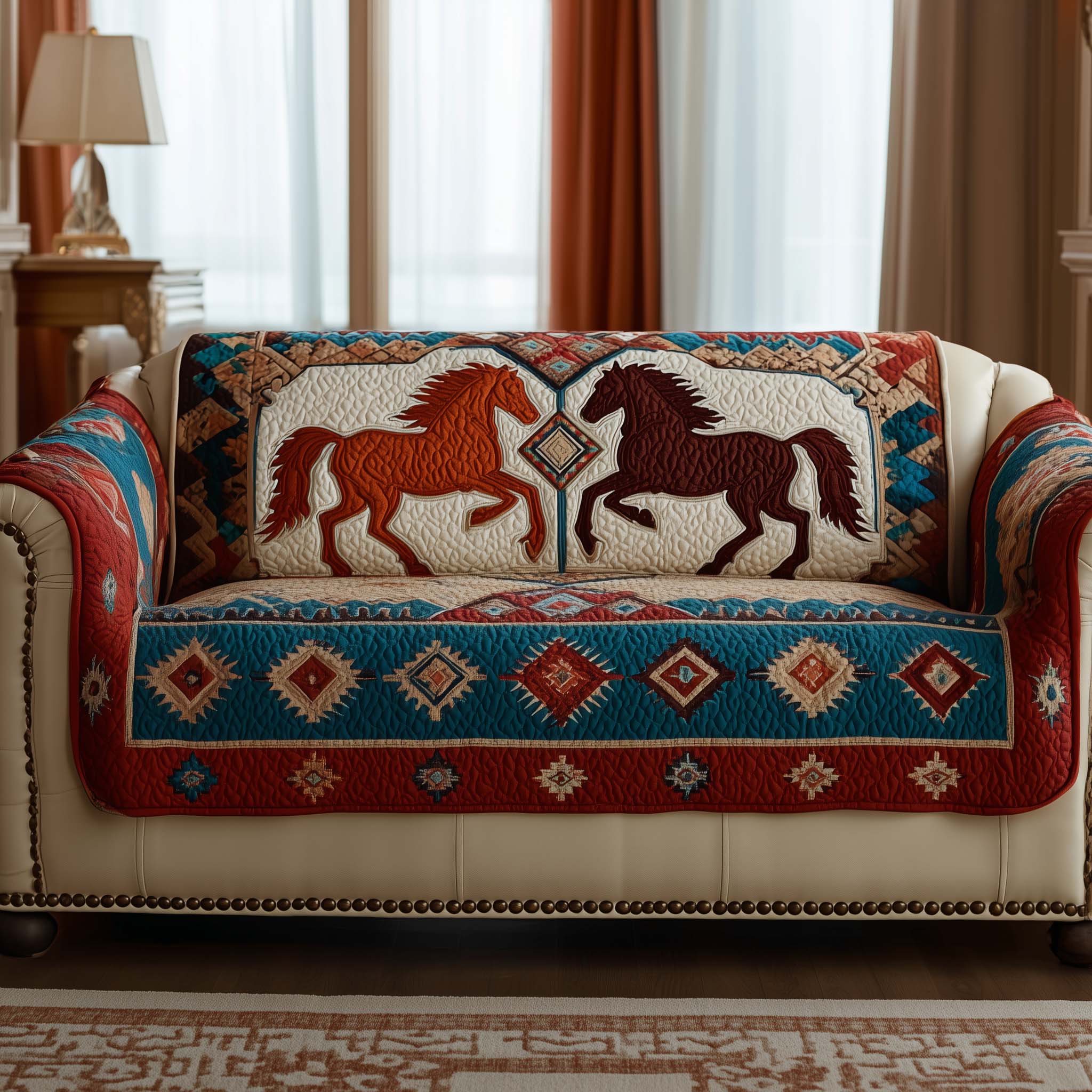 Tribal Majesty Quilted Sofa Cover Majestic Cool Gifts For Horse Lovers