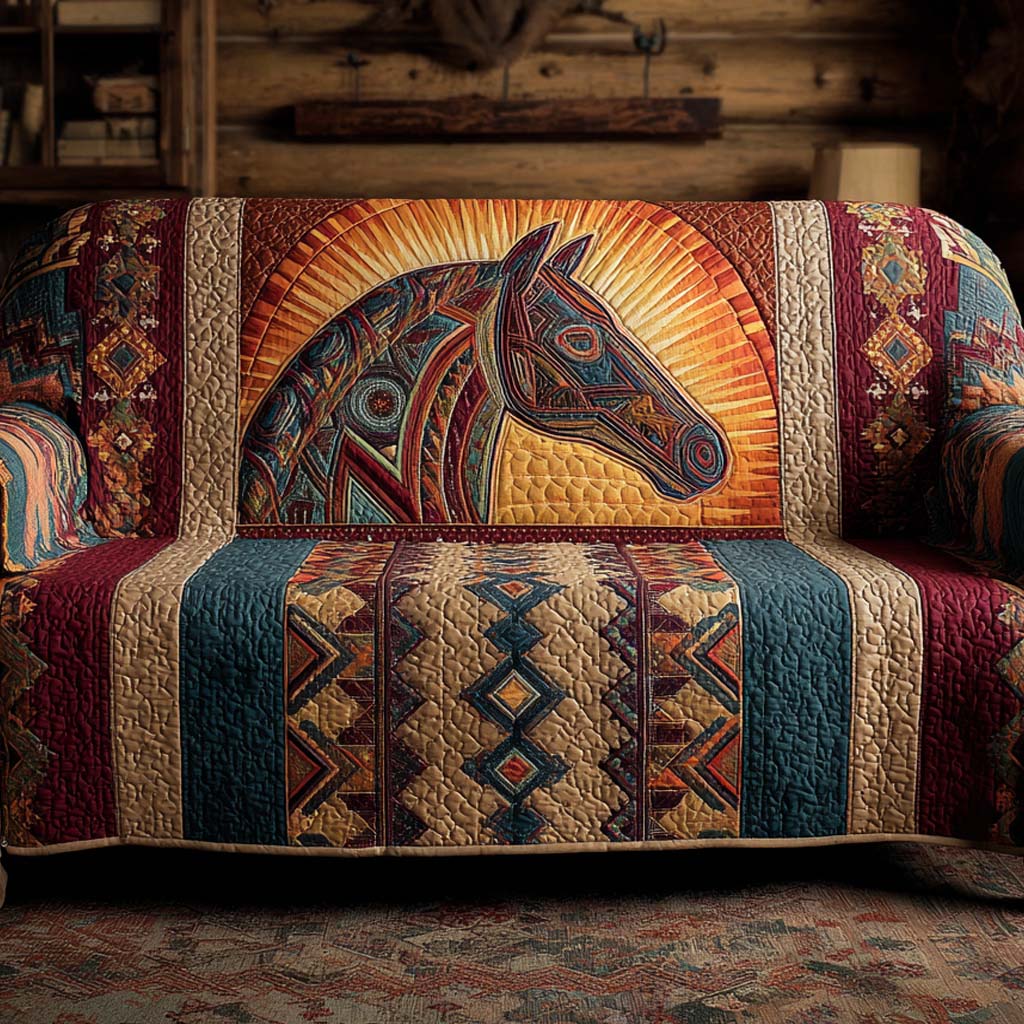 Tribal Mustang Aura Quilted Sofa Cover Sofa Seat Covers Gifts To Daughter From Mom