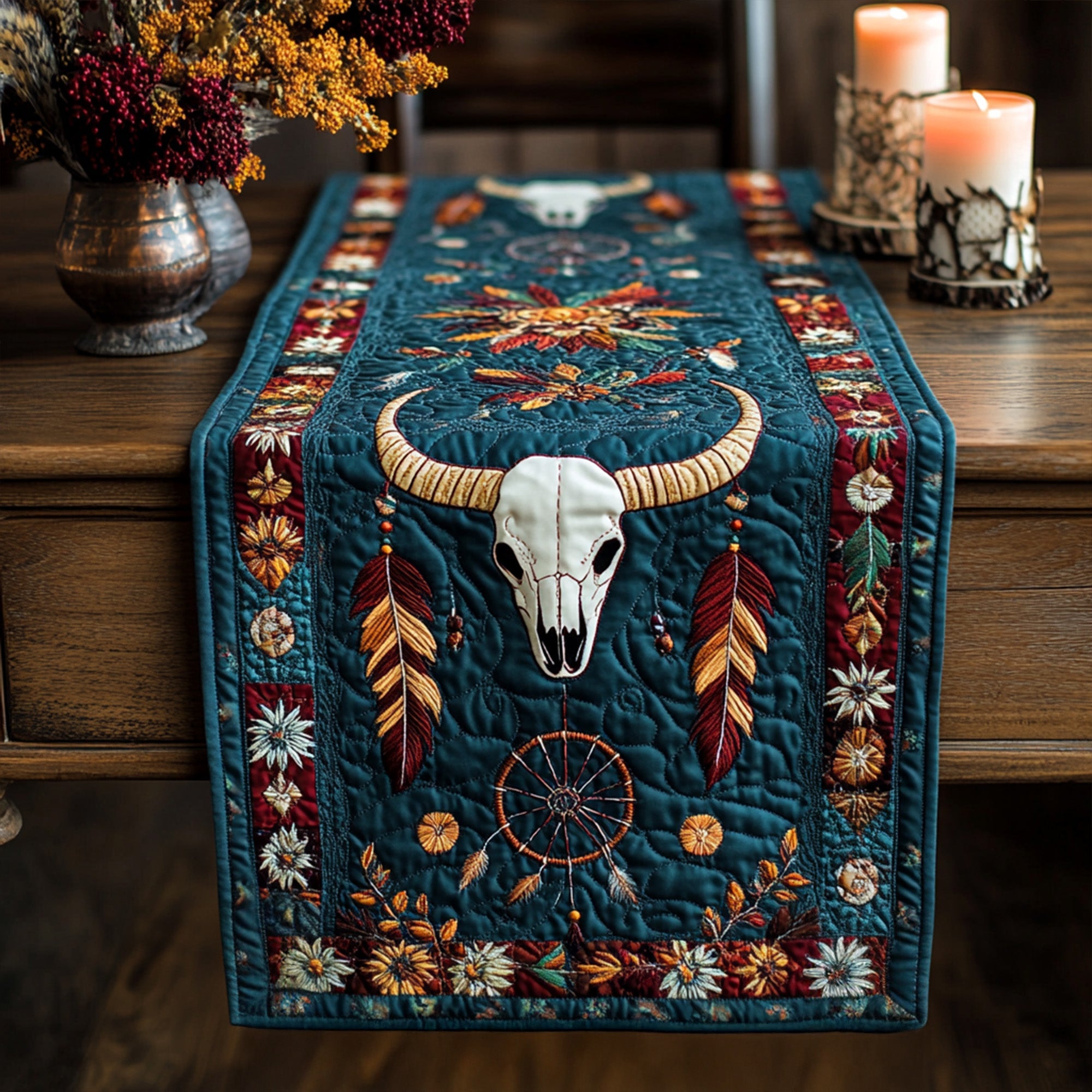 Tribal Nexus Quilted Table Runner Dining Table Decor Ideas Native American Gifts