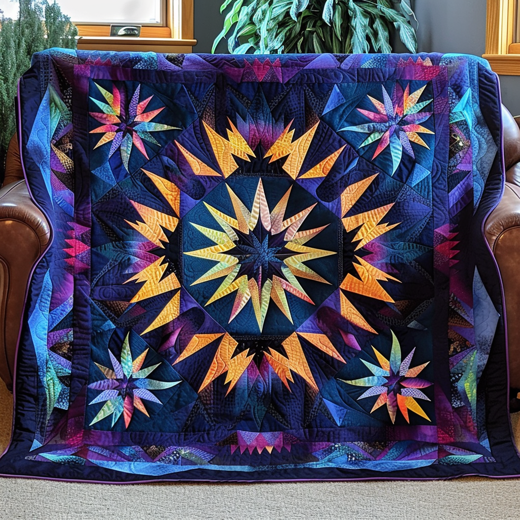 Tribal Night Quilted Blanket Native American Indian Gifts