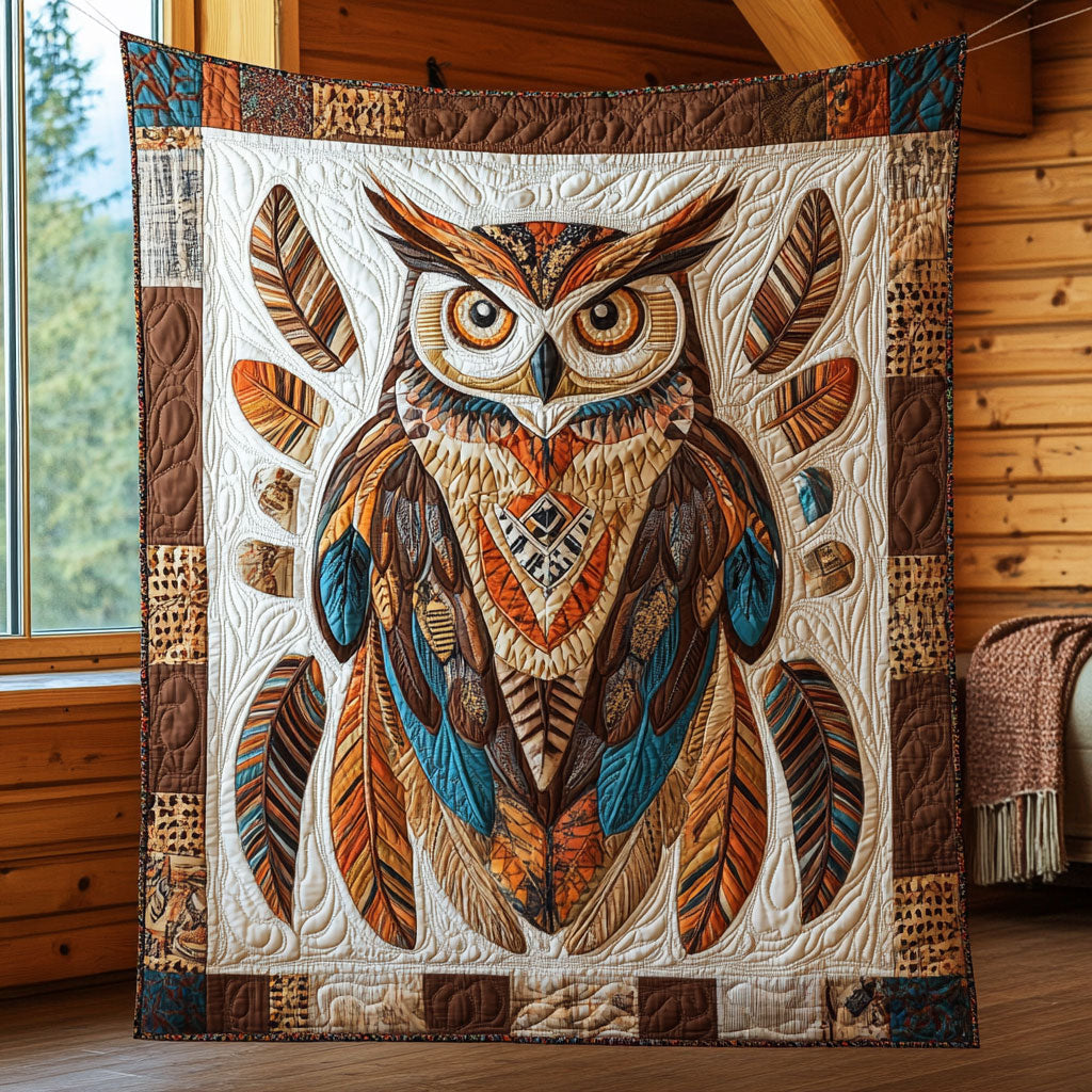 Tribal Owl Quilted Blanket Best Throw Blanket Unique Gifts For Owl Lovers